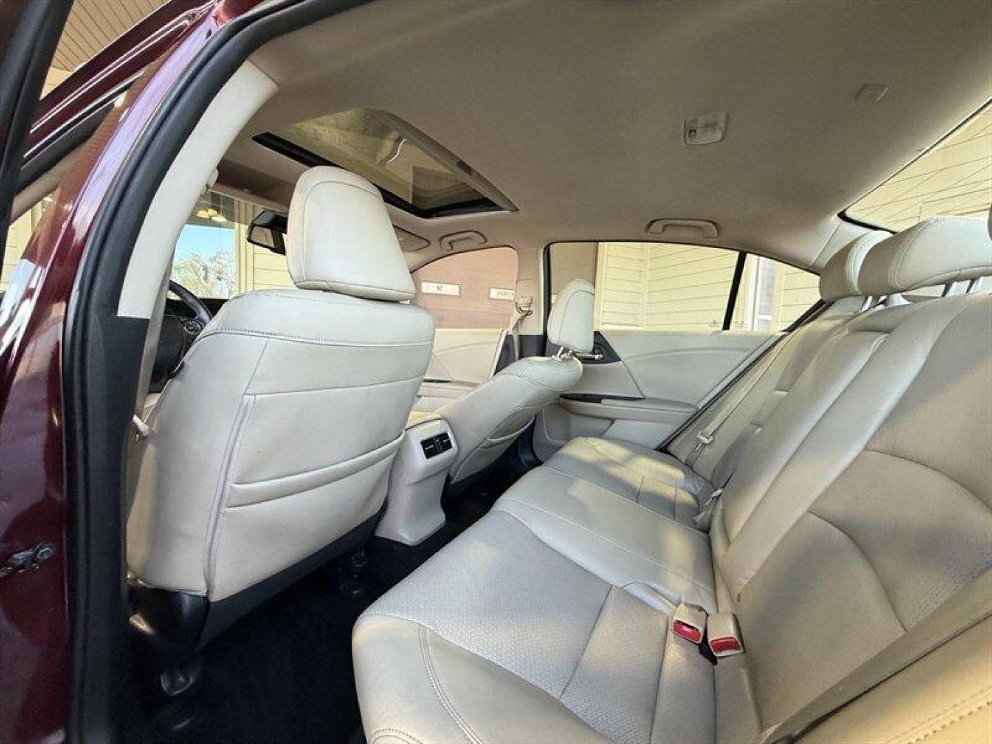 2015 Burgundy Honda Accord EX-L V6 (1HGCR3F8XFA) with an 3.5 engine, Automatic transmission, located at 25355 Eames Street, Channahon, IL, 60410, (815) 467-1807, 41.429108, -88.228432 - Meet the 2015 Honda Accord EX-L V6 the sensible sedan that secretly thinks its a sports car. Under that sleek hood sits a 3.5L V6 that delivers a satisfyingly smooth and eager drive (278 hp, 252 lb-ft), paired to a responsive 6-speed automatic with sport mode and steering-wheel paddle shifters. Yes - Photo#11