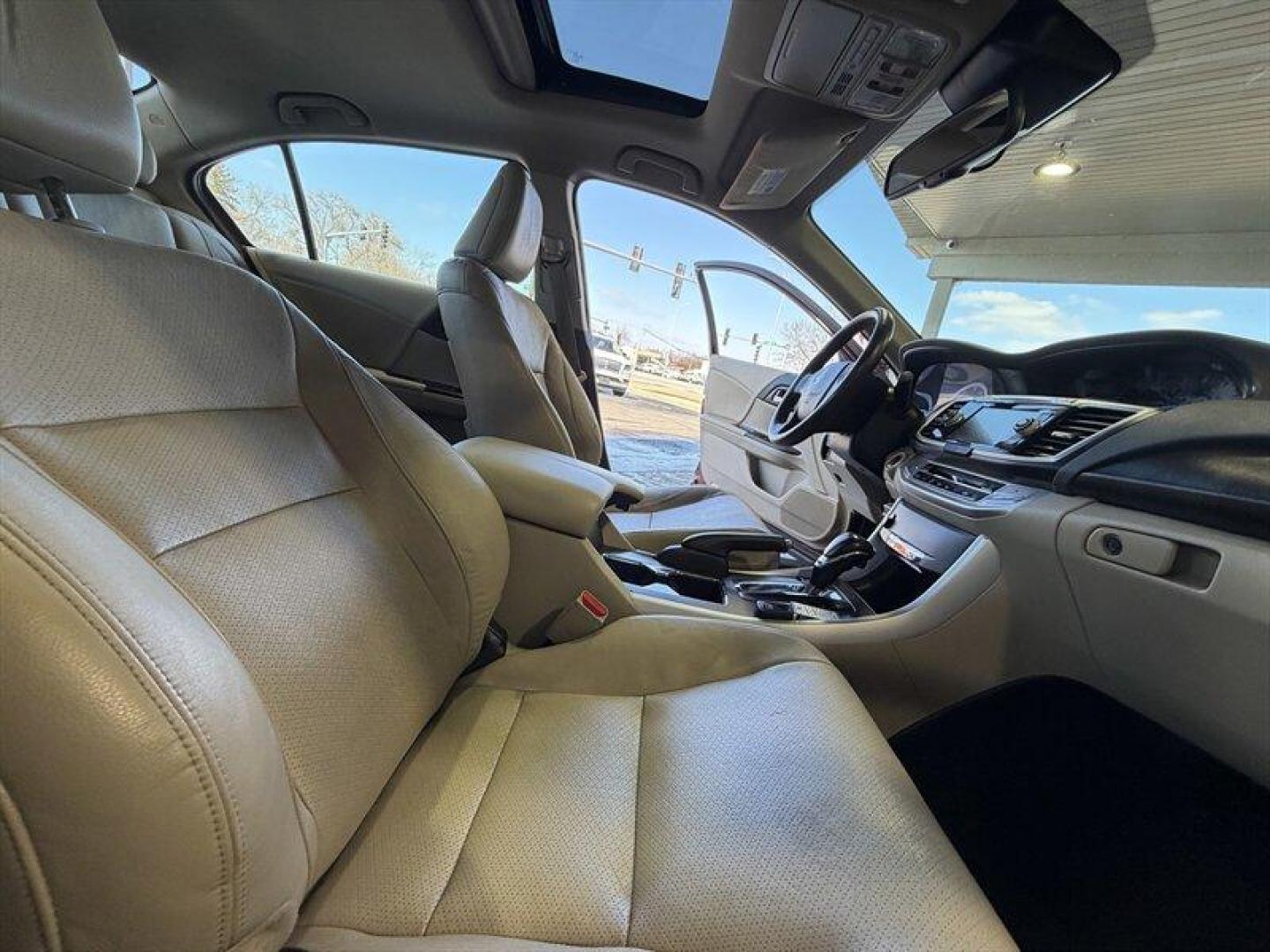 2015 Burgundy Honda Accord EX-L V6 (1HGCR3F8XFA) with an 3.5 engine, Automatic transmission, located at 25355 Eames Street, Channahon, IL, 60410, (815) 467-1807, 41.429108, -88.228432 - Meet the 2015 Honda Accord EX-L V6 the sensible sedan that secretly thinks its a sports car. Under that sleek hood sits a 3.5L V6 that delivers a satisfyingly smooth and eager drive (278 hp, 252 lb-ft), paired to a responsive 6-speed automatic with sport mode and steering-wheel paddle shifters. Yes - Photo#13