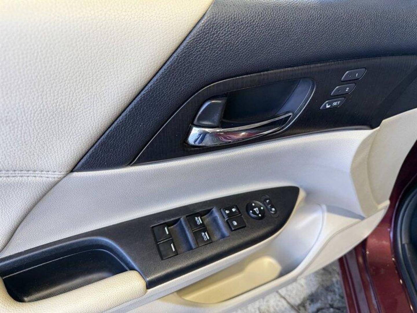 2015 Burgundy Honda Accord EX-L V6 (1HGCR3F8XFA) with an 3.5 engine, Automatic transmission, located at 25355 Eames Street, Channahon, IL, 60410, (815) 467-1807, 41.429108, -88.228432 - Meet the 2015 Honda Accord EX-L V6 the sensible sedan that secretly thinks its a sports car. Under that sleek hood sits a 3.5L V6 that delivers a satisfyingly smooth and eager drive (278 hp, 252 lb-ft), paired to a responsive 6-speed automatic with sport mode and steering-wheel paddle shifters. Yes - Photo#14