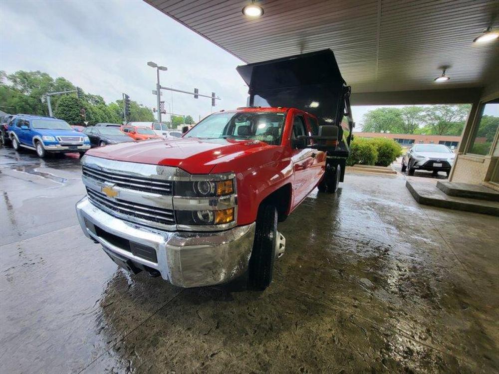 2015 Red Chevrolet Silverado 3500HD CC Work Truck (1GB4KYC8XFF) with an Duramax 6.6L Diesel Turbo V8 397hp 765ft. lbs. engine, Automatic transmission, located at 25355 Eames Street, Channahon, IL, 60410, (815) 467-1807, 41.429108, -88.228432 - ** 9 FOOT DUMP BODY WITH SIDE DOOR and STEPS, PULL OUT RAMP AS WELL. FULLY SERVICED, 6 BRAND NEW TIRES , and BRAND NEW BRAKES. **Auto, all power, tilt, cruise, a/c, alloy wheels, keyless entry and more! If youre ready for a different, no hassle and pleasant car buying experience, then give us a - Photo #13