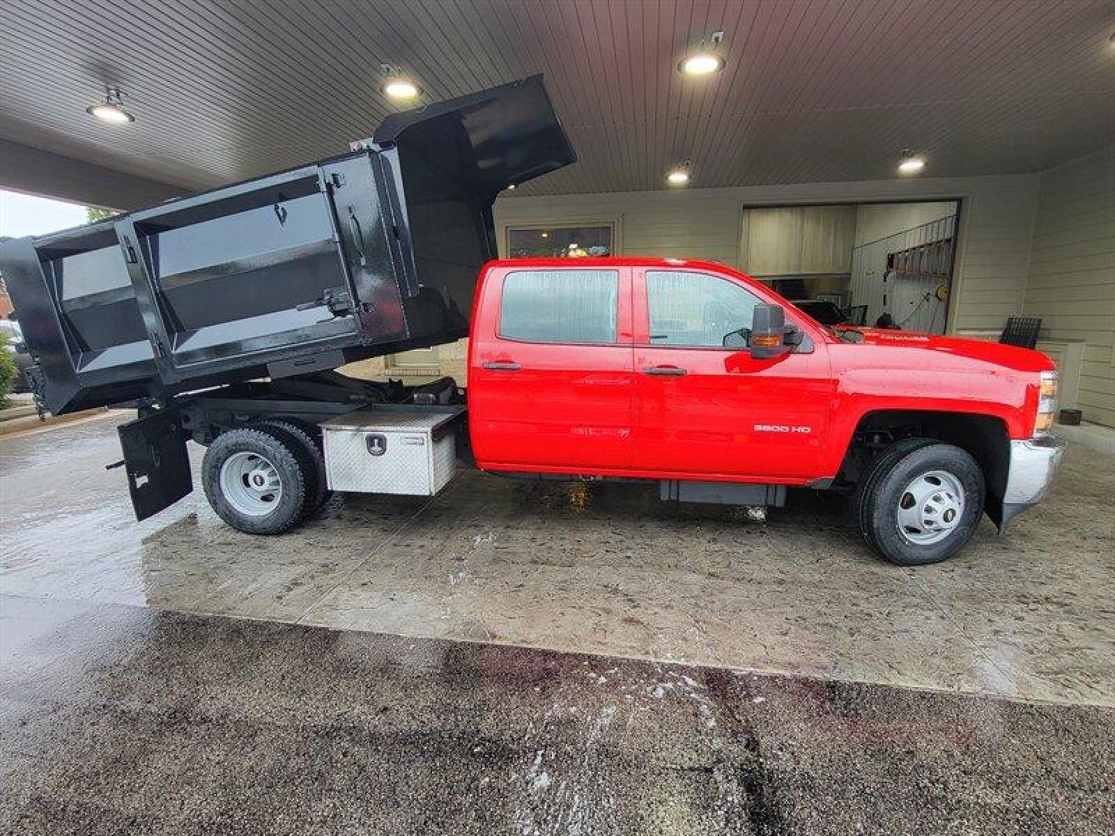 2015 Red Chevrolet Silverado 3500HD CC Work Truck (1GB4KYC8XFF) with an Duramax 6.6L Diesel Turbo V8 397hp 765ft. lbs. engine, Automatic transmission, located at 25355 Eames Street, Channahon, IL, 60410, (815) 467-1807, 41.429108, -88.228432 - ** 9 FOOT DUMP BODY WITH SIDE DOOR and STEPS, PULL OUT RAMP AS WELL. FULLY SERVICED, 6 BRAND NEW TIRES , and BRAND NEW BRAKES. **Auto, all power, tilt, cruise, a/c, alloy wheels, keyless entry and more! If youre ready for a different, no hassle and pleasant car buying experience, then give us a - Photo #2