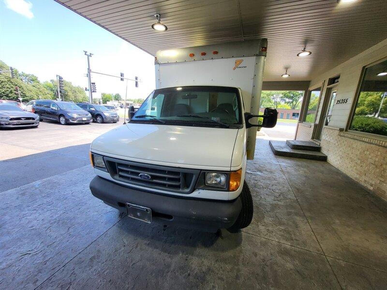2003 White Ford E-Series Van Standard Cutaway (1FDWE35L03H) with an 5.4 V8 engine, Automatic transmission, located at 25355 Eames Street, Channahon, IL, 60410, (815) 467-1807, 41.429108, -88.228432 - ** 10 FOOT BOX TRUCK PRICED TO MOVE. ** BOX DIMENSIONS 10 FOOT LONG X 94 INCES WIDE X 80 INCHES TALL. RUNS AND DRIVES, NEEDS EXHAUST WORK, CAT CONVERTERS, REAR OVERHEAD DOOR WORKS BUT A LITTLE ROUGH. If you're ready for a different, no hassle and pleasant car buying experience, then give us a chanc - Photo #14