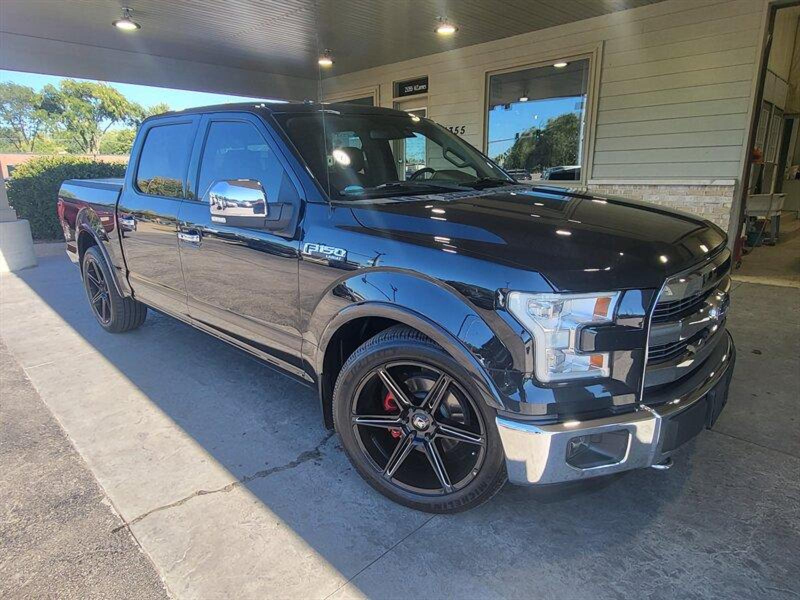 2015 Tuxedo Black Metallic Ford F-150 Lariat (1FTEW1EF9FF) with an 5.0L Flex Fuel V8 385hp 387ft. lbs. engine, Automatic transmission, located at 25355 Eames Street, Channahon, IL, 60410, (815) 467-1807, 41.429108, -88.228432 - ** LOWERED, ADJUSTABLE AIR LIFT SUSPENSION, SCT PROGRAMMER, NICE CLEAN TRUCK. ** If you're ready for a different, no hassle and pleasant car buying experience, then give us a chance! We're breaking the standard Car Sales mold and making one of our very own you'll be sure to appreciate! So, why buy - Photo #0