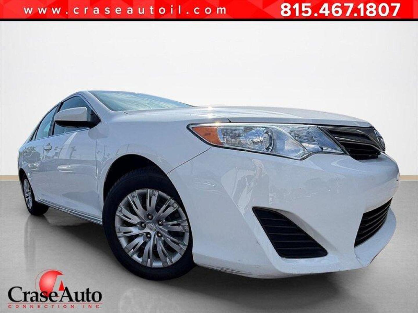 2013 Super White Toyota Camry LE (4T4BF1FK4DR) with an 2.5L I4 178hp 170ft. lbs. engine, Automatic transmission, located at 25355 Eames Street, Channahon, IL, 60410, (815) 467-1807, 41.429108, -88.228432 - Ready to roll in style without breaking the bank? Feast your eyes on this sharp 2013 Toyota Camry L, rocking a crisp Super White exterior that practically screams confidence. Slide inside, and you'll be greeted by a sleek Ash interior that's as chic as it is comfyperfect for those daily drives or sp - Photo#0