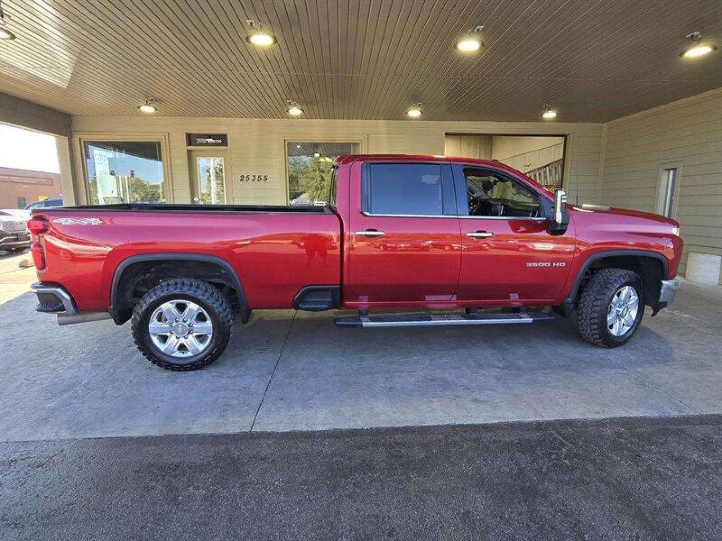 2021 Red Hot Chevrolet Silverado 3500 LTZ (1GC4YUEY8MF) with an Duramax 6.6L Biodiesel Turbo V8 445hp 910ft. lbs. engine, Automatic transmission, located at 25355 Eames Street, Channahon, IL, 60410, (815) 467-1807, 41.429108, -88.228432 - Photo#2