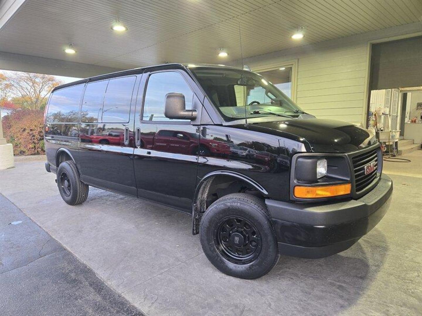 2017 Onyx Black GMC Savana Work Van (1GTW7AFG3H1) with an Vortec 6.0L Flex Fuel V8 342hp 373ft. lbs. engine, Automatic transmission, located at 25355 Eames Street, Channahon, IL, 60410, (815) 467-1807, 41.429108, -88.228432 - 2500 CARGO WITH A QUIGLEY 4X4 CONVERSION! -REAR IS DIAMOND PLATED! -POWER INVERTORS IN REAR! -UNIQUE SET UP IN THE BACK! - Photo#0