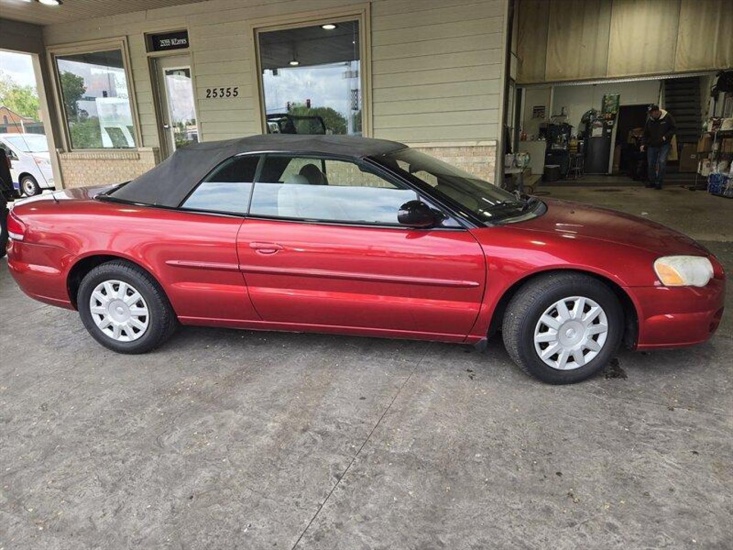 2004 Inferno Red Tinted Pearlcoat Chrysler Sebring LX (1C3EL45X74N) with an 2.4 engine, Automatic transmission, located at 25355 Eames Street, Channahon, IL, 60410, (815) 467-1807, 41.429108, -88.228432 - TRADE IN SPECIAL, THESE VEHICLES ARE SOLD AS-IS NO WARRANTY. WE WILL TRY TO DISCLOSE WHAT WE KNOW IS WRONG WITH THEM. PRICED TO MOVE. CONVERTIBLE TOP DOES NOT GO ALL THE WAY DOWN AND HAS A CUT IN IT, CAR ALSO HAS SOME OIL LEAKES, AND NEEDS BRAKES *NO FINANCING AVAILABLE. NO SHIPPING AVAILABLE* - Photo#1
