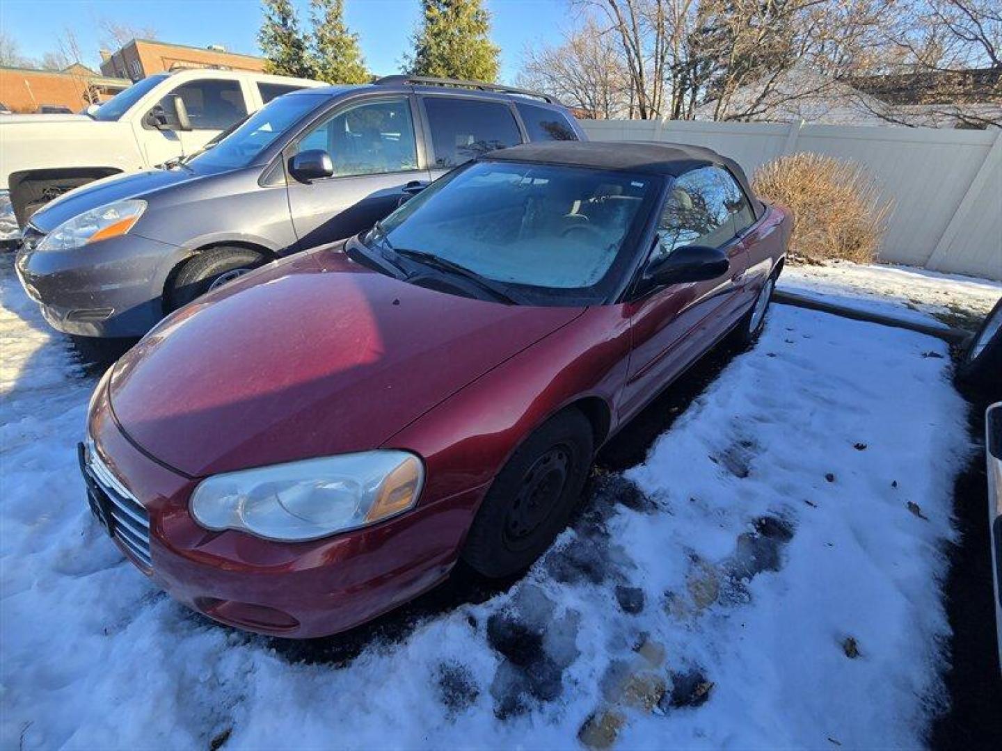 2004 Inferno Red Tinted Pearlcoat Chrysler Sebring LX (1C3EL45X74N) with an 2.4 engine, Automatic transmission, located at 25355 Eames Street, Channahon, IL, 60410, (815) 467-1807, 41.429108, -88.228432 - TRADE IN SPECIAL, THESE VEHICLES ARE SOLD AS-IS NO WARRANTY. WE WILL TRY TO DISCLOSE WHAT WE KNOW IS WRONG WITH THEM. PRICED TO MOVE. CONVERTIBLE TOP DOES NOT GO ALL THE WAY DOWN AND HAS A CUT IN IT, CAR ALSO HAS SOME OIL LEAKES, AND NEEDS BRAKES *NO FINANCING AVAILABLE. NO SHIPPING AVAILABLE* - Photo#0