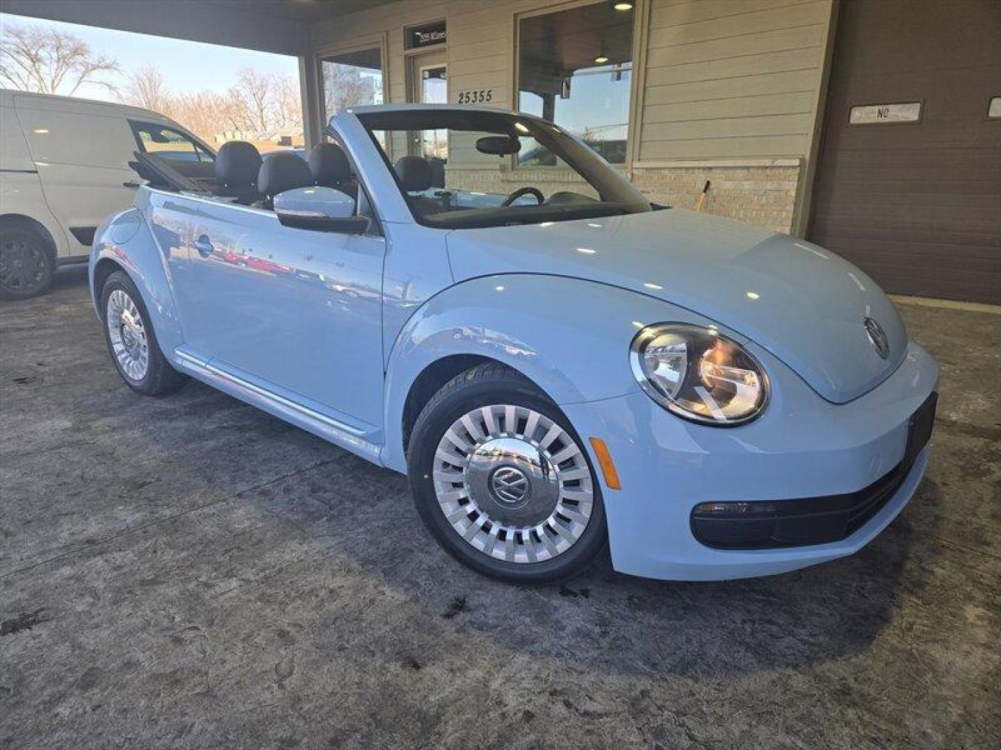 2015 Denim Blue Volkswagen Beetle Convertible 1.8T (3VW517AT5FM) with an 1.8L Turbo I4 170hp 184ft. lbs. PZEV engine, TipTronic transmission, located at 25355 Eames Street, Channahon, IL, 60410, (815) 467-1807, 41.429108, -88.228432 - Photo#0