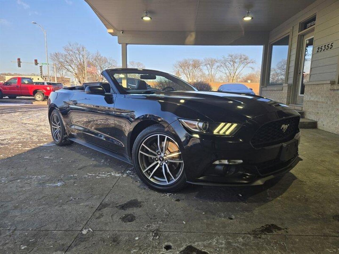 2015 Black Ford Mustang EcoBoost Premium (1FATP8UH1F5) with an EcoBoost 2.3L Turbo I4 310hp 320ft. lbs. engine, Automatic transmission, located at 25355 Eames Street, Channahon, IL, 60410, (815) 467-1807, 41.429108, -88.228432 - Photo#0