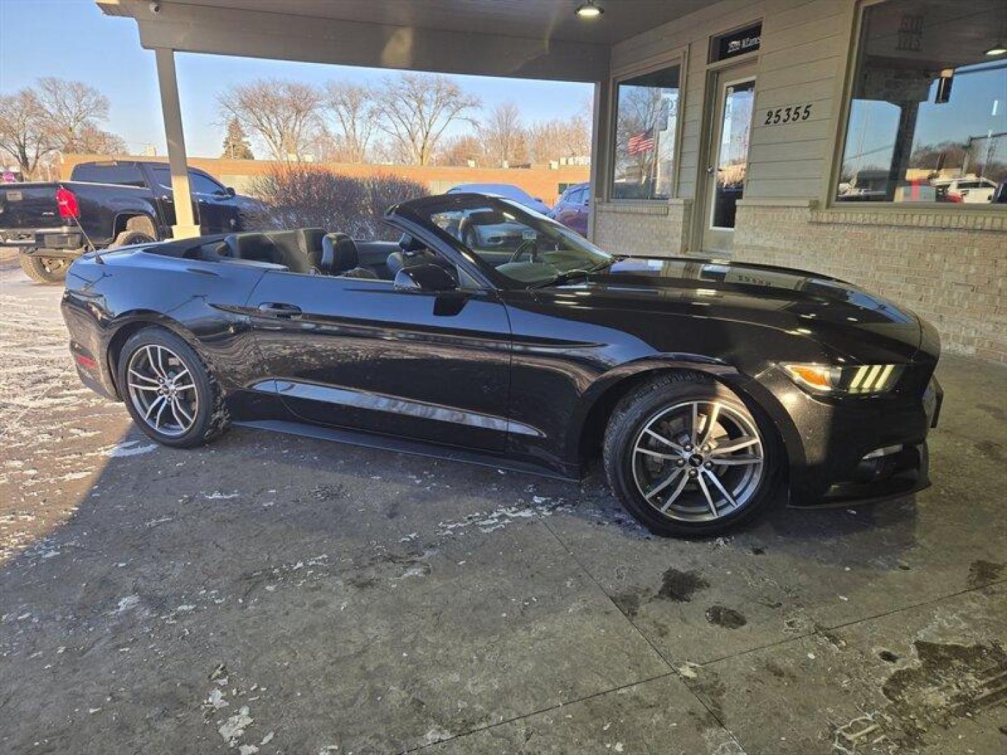 2015 Black Ford Mustang EcoBoost Premium (1FATP8UH1F5) with an EcoBoost 2.3L Turbo I4 310hp 320ft. lbs. engine, Automatic transmission, located at 25355 Eames Street, Channahon, IL, 60410, (815) 467-1807, 41.429108, -88.228432 - Photo#1