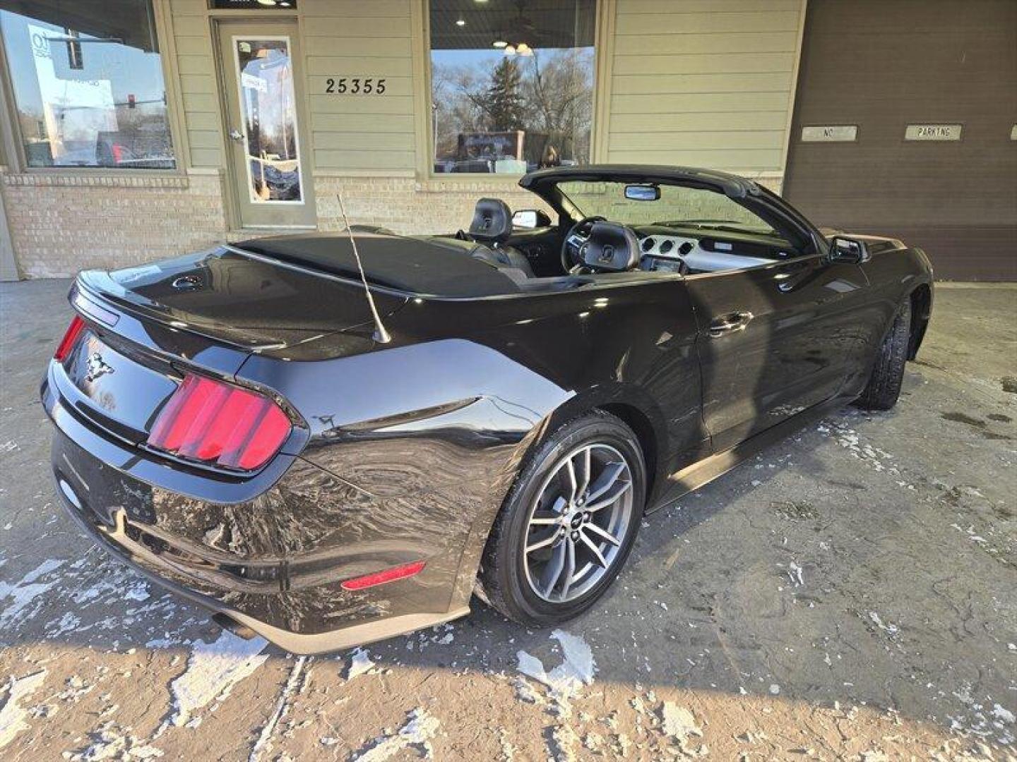 2015 Black Ford Mustang EcoBoost Premium (1FATP8UH1F5) with an EcoBoost 2.3L Turbo I4 310hp 320ft. lbs. engine, Automatic transmission, located at 25355 Eames Street, Channahon, IL, 60410, (815) 467-1807, 41.429108, -88.228432 - Photo#3