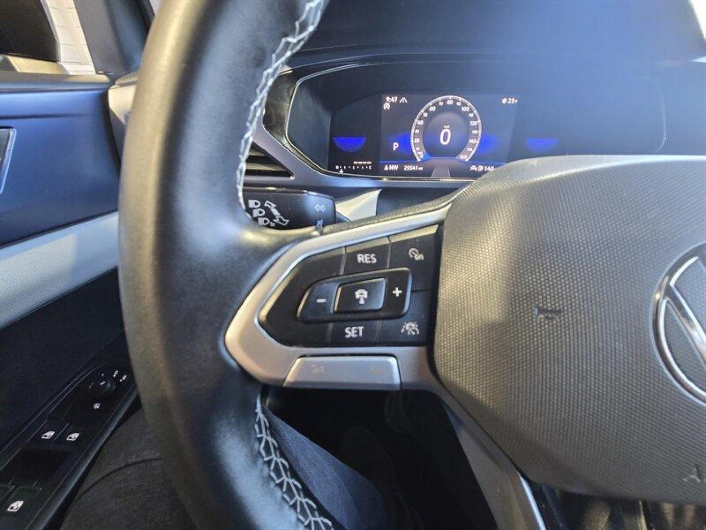 2022 Deep Black Pearl Volkswagen Taos 1.5T SE (3VVYX7B25NM) with an 1.5L Turbo I4 158hp 184ft. lbs. engine, 7Speed Double Clutc transmission, located at 25355 Eames Street, Channahon, IL, 60410, (815) 467-1807, 41.429108, -88.228432 - Introducing the 2022 Volkswagen Taos SE 4Motion, a compact SUV that's as spunky as it is efficient! This little beast is powered by a zippy 1.5L Turbo I4 engine, packing a punch with 158hp and 184ft. lbs. of torque. With less than 25,000 miles on the clock (that's less than 7,000 miles per year - we - Photo#18