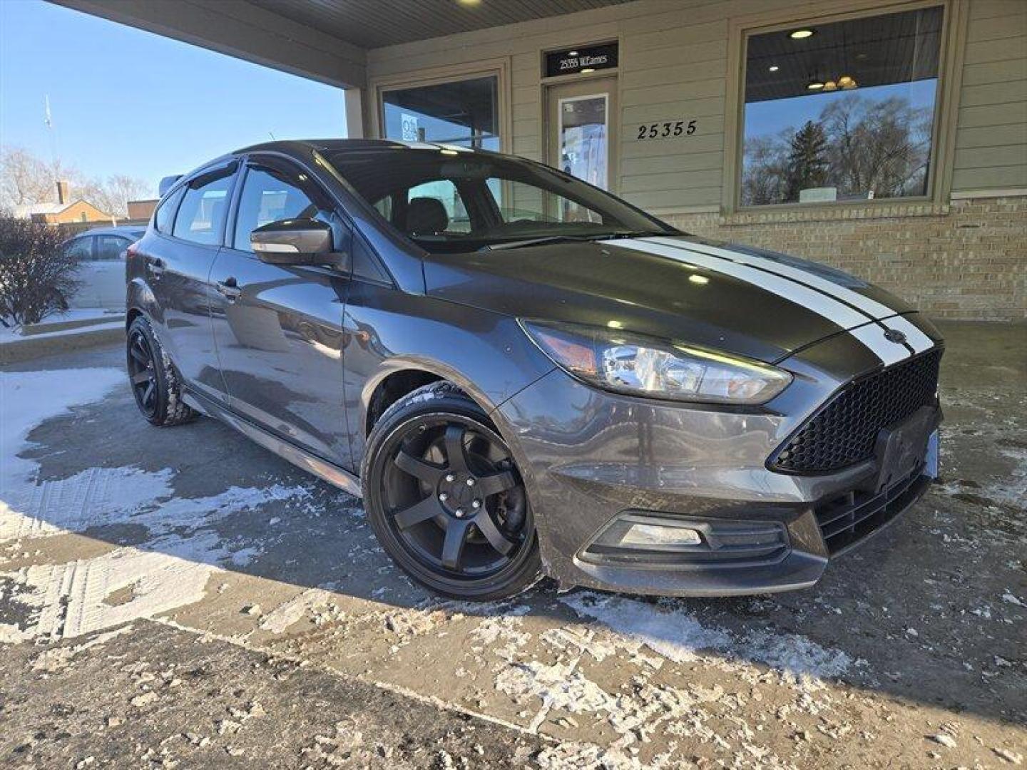 2017 Magnetic Ford Focus ST (1FADP3L93HL) with an EcoBoost 2.0L Turbo I4 252hp 270ft. lbs. engine, 6 Speed Manual transmission, located at 25355 Eames Street, Channahon, IL, 60410, (815) 467-1807, 41.429108, -88.228432 - This 2017 Ford Focus ST boasts a powerful EcoBoost 2.0L Turbo I4 engine, delivering 252hp and 270ft. lbs. of torque for a thrilling driving experience. The exterior is finished in a sleek Magnetic color, complemented by a Charcoal Black interior. With below 84,000 miles on the odometer, averaging le - Photo#0