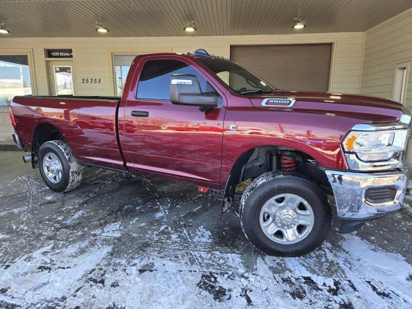 2023 Delmonico Red Pearl Coat RAM 3500 Tradesman (3C63R3AL6PG) with an Cummins 6.7L Diesel Turbo I6 370hp 850ft. lbs. engine, 6Speed Shiftable Au transmission, located at 25355 Eames Street, Channahon, IL, 60410, (815) 467-1807, 41.429108, -88.228432 - Photo#1