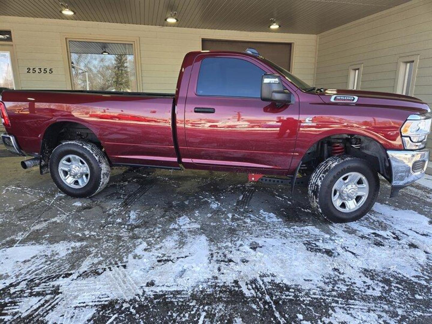 2023 Delmonico Red Pearl Coat RAM 3500 Tradesman (3C63R3AL6PG) with an Cummins 6.7L Diesel Turbo I6 370hp 850ft. lbs. engine, 6Speed Shiftable Au transmission, located at 25355 Eames Street, Channahon, IL, 60410, (815) 467-1807, 41.429108, -88.228432 - Photo#2