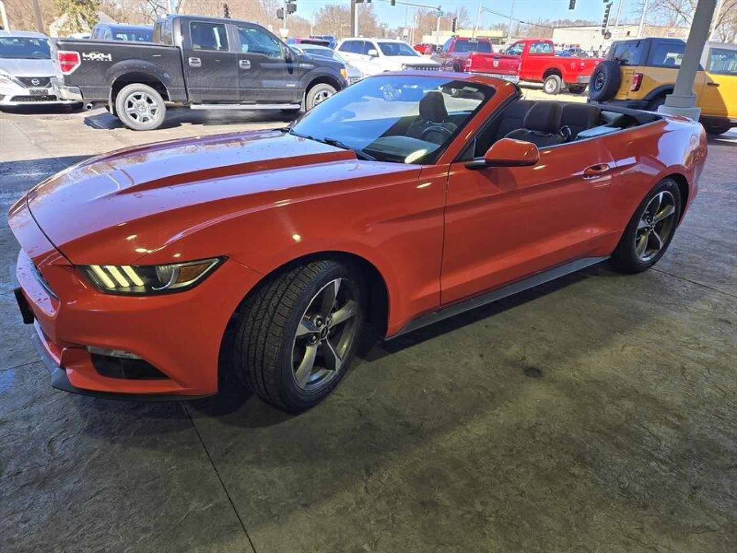 2016 Competition Orange Ford Mustang V6 (1FATP8EM9G5) with an 3.7L V6 300hp 280ft. lbs. engine, 6 Speed Manual transmission, located at 25355 Eames Street, Channahon, IL, 60410, (815) 467-1807, 41.429108, -88.228432 - Buckle up, because this 2016 Ford Mustang V6 is ready to roar onto the scene in eye-catching Competition Orange! Powered by a fierce 3.7L V6 engine, this pony car packs a punch with 300hp and 280ft. lbs. of torque. Slide into the Ebony interior and feel the thrill of the open road with the factory d - Photo#11