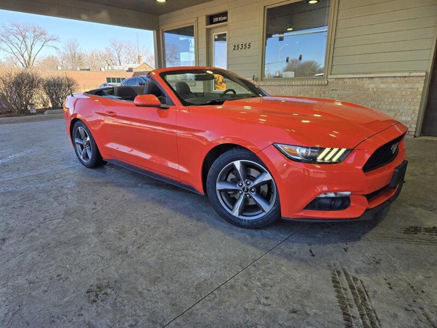 2016 Competition Orange Ford Mustang V6 (1FATP8EM9G5) with an 3.7L V6 300hp 280ft. lbs. engine, 6 Speed Manual transmission, located at 25355 Eames Street, Channahon, IL, 60410, (815) 467-1807, 41.429108, -88.228432 - Buckle up, because this 2016 Ford Mustang V6 is ready to roar onto the scene in eye-catching Competition Orange! Powered by a fierce 3.7L V6 engine, this pony car packs a punch with 300hp and 280ft. lbs. of torque. Slide into the Ebony interior and feel the thrill of the open road with the factory d - Photo#0
