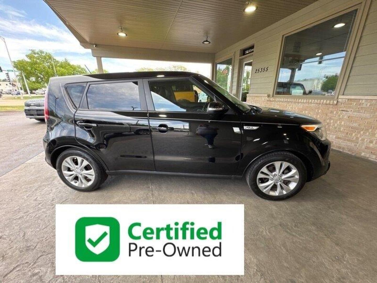 2016 Shadow Black Kia Soul Exclaim (KNDJX3A59G7) with an 2.0L I4 164hp 151ft. lbs. engine, Automatic transmission, located at 25355 Eames Street, Channahon, IL, 60410, (815) 467-1807, 41.429108, -88.228432 - Get ready to groove in the funky 2016 Kia Soul ! This bad boy is powered by a 2.0L I4 engine that churns out 164hp and 151ft. lbs. of torque, giving you that extra kick when you need it. Equipped with the Premium Package, this Soul comes packed with all the bells and whistles you could dream of. Wi - Photo#1