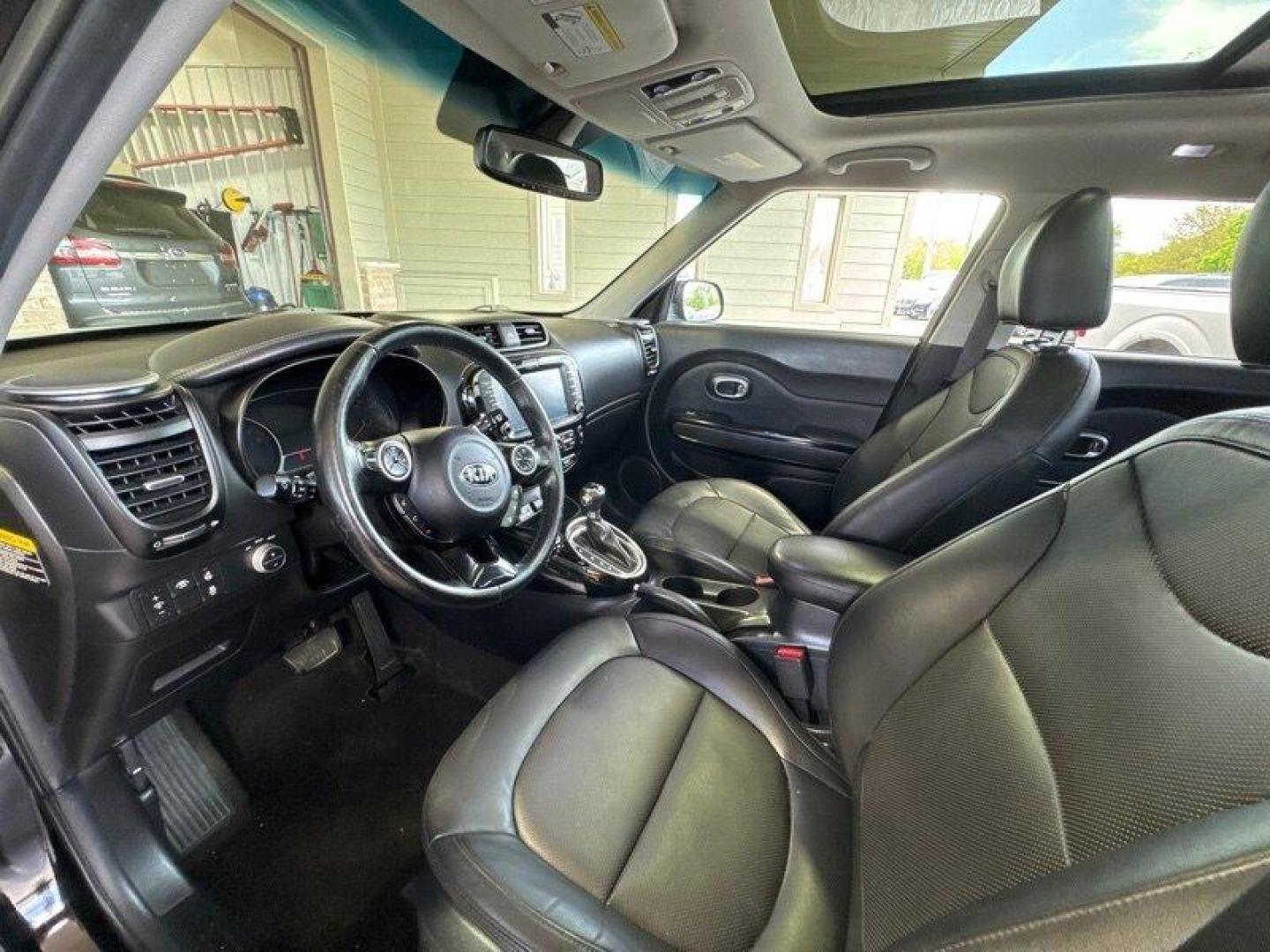 2016 Shadow Black Kia Soul Exclaim (KNDJX3A59G7) with an 2.0L I4 164hp 151ft. lbs. engine, Automatic transmission, located at 25355 Eames Street, Channahon, IL, 60410, (815) 467-1807, 41.429108, -88.228432 - Get ready to groove in the funky 2016 Kia Soul ! This bad boy is powered by a 2.0L I4 engine that churns out 164hp and 151ft. lbs. of torque, giving you that extra kick when you need it. Equipped with the Premium Package, this Soul comes packed with all the bells and whistles you could dream of. Wi - Photo#12
