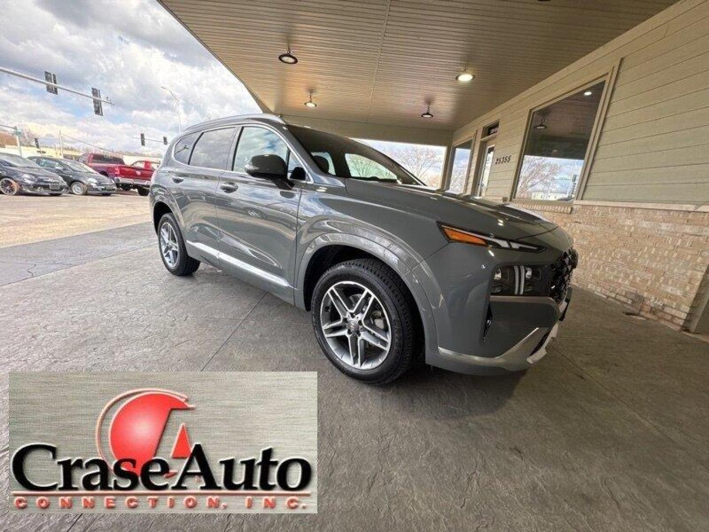 2021 Portofino Gray Hyundai SANTA FE Calligraphy (5NMS5DALXMH) with an 2.5L Turbo I4 277hp 311ft. lbs. engine, 8Speed Double Clutch transmission, located at 25355 Eames Street, Channahon, IL, 60410, (815) 467-1807, 41.429108, -88.228432 - Photo#0