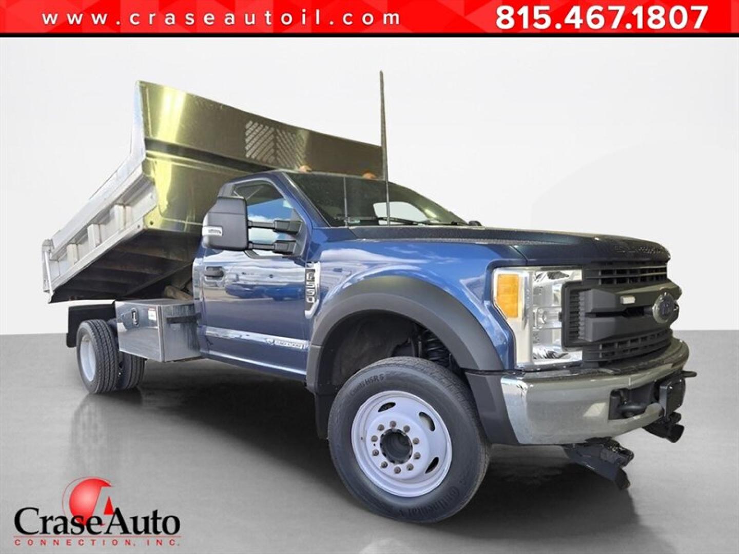 2017 Blue Ford F-550 Super Duty XL DRW (1FDUF5GT5HE) with an Power Stroke 6.7L V8 330hp 750ft. lbs. engine, Automatic transmission, located at 25355 Eames Street, Channahon, IL, 60410, (815) 467-1807, 41.429108, -88.228432 - ** ZORESCO 11 FOOT ALUMINUM DUMP BODY WITH PTO. OVER $9,000 IN SERVICE INCLUDUNG TIRES, BRAKES, SHOCKS, BALL JOINTS, CALIPERS, AND MORE. READY TO GO TO WORK. ** This 2017 Ford F-550 comes in a striking Blue exterior color, complemented by a sophisticated Gray interior. Boasting a mileage of below 80- Photo#0