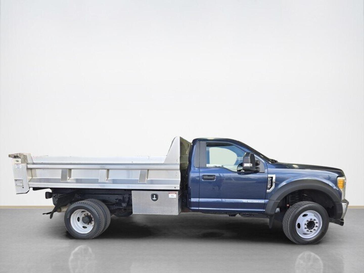 2017 Blue Ford F-550 Super Duty XL DRW (1FDUF5GT5HE) with an Power Stroke 6.7L V8 330hp 750ft. lbs. engine, Automatic transmission, located at 25355 Eames Street, Channahon, IL, 60410, (815) 467-1807, 41.429108, -88.228432 - ** ZORESCO 11 FOOT ALUMINUM DUMP BODY WITH PTO. OVER $9,000 IN SERVICE INCLUDUNG TIRES, BRAKES, SHOCKS, BALL JOINTS, CALIPERS, AND MORE. READY TO GO TO WORK. ** This 2017 Ford F-550 comes in a striking Blue exterior color, complemented by a sophisticated Gray interior. Boasting a mileage of below 80- Photo#1