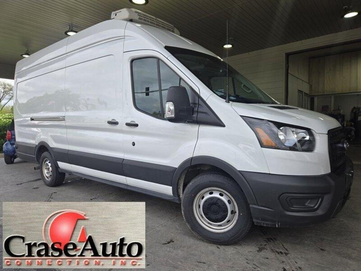 2020 Oxford White Ford Transit (1FTBW3X85LK) with an 3.5L Flex Fuel V6 275hp 262ft. lbs. engine, Automatic transmission, located at 25355 Eames Street, Channahon, IL, 60410, (815) 467-1807, 41.429108, -88.228432 - ** 148 INCH WHEELBASE, EXTENDED, HIGH ROOF, WITH A THERMO KING V-300 REEFER UNIT. ** This 2020 Ford Transit 350 is equipped with a powerful 3.5L Flex Fuel V6 engine delivering 275hp and 262ft. lbs. of torque. The exterior is coated in a sleek Oxford White while the interior boasts a sophisticated Eb - Photo#0