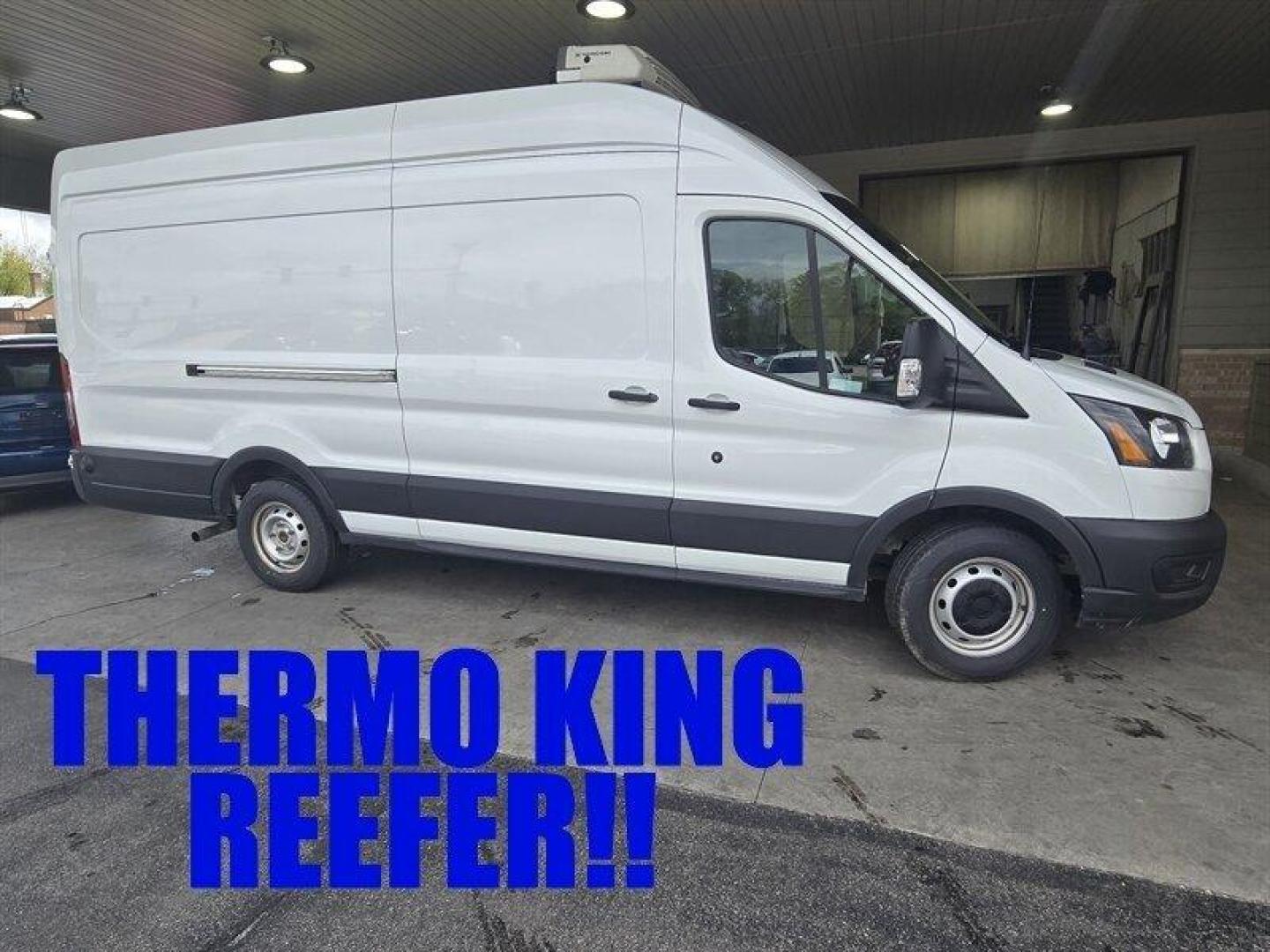2020 Oxford White Ford Transit (1FTBW3X85LK) with an 3.5L Flex Fuel V6 275hp 262ft. lbs. engine, Automatic transmission, located at 25355 Eames Street, Channahon, IL, 60410, (815) 467-1807, 41.429108, -88.228432 - ** 148 INCH WHEELBASE, EXTENDED, HIGH ROOF, WITH A THERMO KING V-300 REEFER UNIT. ** This 2020 Ford Transit 350 is equipped with a powerful 3.5L Flex Fuel V6 engine delivering 275hp and 262ft. lbs. of torque. The exterior is coated in a sleek Oxford White while the interior boasts a sophisticated Eb - Photo#1
