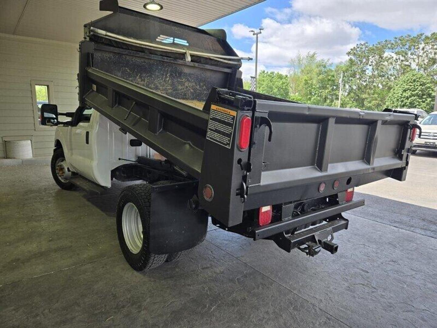 2016 White Ford F-350 XL DRW (1FDRF3G62GE) with an 6.2L Flex Fuel V8 385hp 405ft. lbs. engine, Automatic transmission, located at 25355 Eames Street, Channahon, IL, 60410, (815) 467-1807, 41.429108, -88.228432 - ** 9 FOOT RUGBY DUMP BODY, FULLY SERVICED AND READY TO WORK. **This 2016 Ford F-350 Super Duty XL is a robust truck designed to handle tough tasks with ease. Powered by a 6.2L Flex Fuel V8 engine delivering 385hp and 405ft. lbs. of torque, this truck is ready for any challenge. The exterior is a cri - Photo#7
