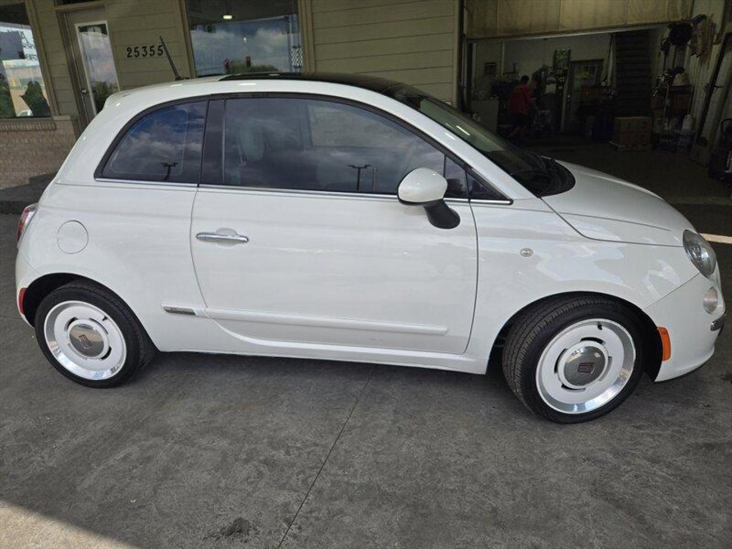 2015 Bianco FIAT 500 Lounge (3C3CFFCR0FT) with an 1.4L I4 101hp 98ft. lbs. engine, Automatic transmission, located at 25355 Eames Street, Channahon, IL, 60410, (815) 467-1807, 41.429108, -88.228432 - This 2015 FIAT 500 Lounge comes with a 1.4L I4 engine that delivers 101hp and 98ft. lbs. of torque. The exterior color is Bianco, complemented by a Black interior. With below 79,000 miles, averaging less than 8,000 miles per year, this FIAT offers impressive fuel efficiency, achieving 31 MPG in the - Photo#1