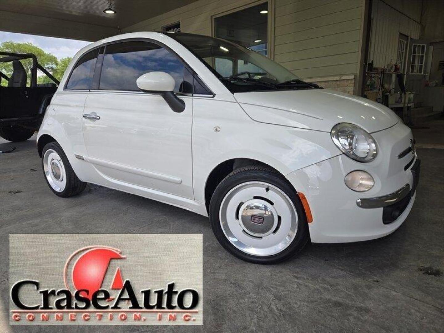 2015 Bianco FIAT 500 Lounge (3C3CFFCR0FT) with an 1.4L I4 101hp 98ft. lbs. engine, Automatic transmission, located at 25355 Eames Street, Channahon, IL, 60410, (815) 467-1807, 41.429108, -88.228432 - This 2015 FIAT 500 Lounge comes with a 1.4L I4 engine that delivers 101hp and 98ft. lbs. of torque. The exterior color is Bianco, complemented by a Black interior. With below 79,000 miles, averaging less than 8,000 miles per year, this FIAT offers impressive fuel efficiency, achieving 31 MPG in the - Photo#0