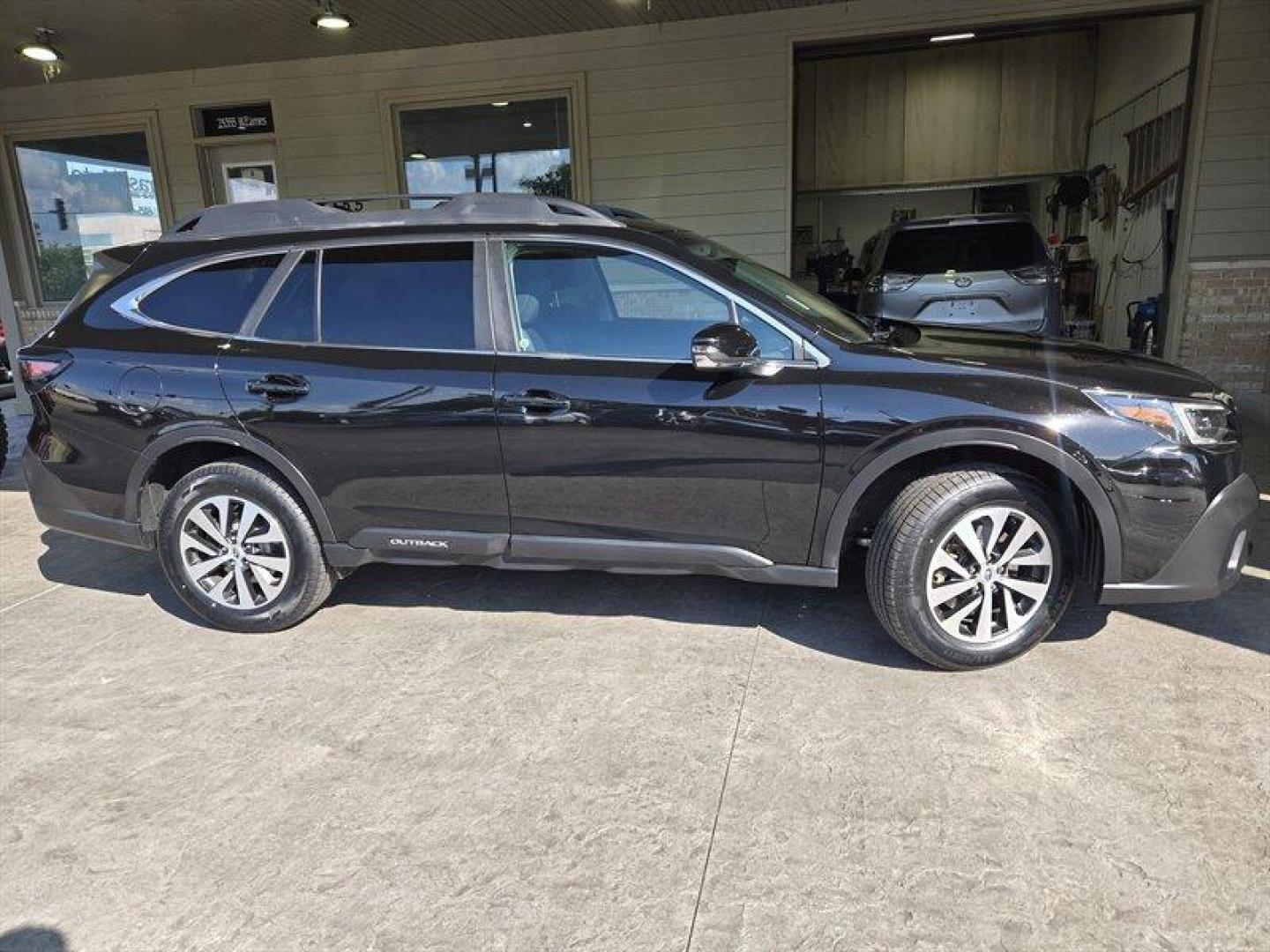 2021 Crystal Black Silica Subaru Outback Premium (4S4BTAFC8M3) with an 2.5L H4 182hp 178ft. lbs. engine, Automatic transmission, located at 25355 Eames Street, Channahon, IL, 60410, (815) 467-1807, 41.429108, -88.228432 - Introducing the impressive 2021 Subaru Outback Premium in sleek Crystal Black Silica exterior paint with a refined Slate Black interior. This versatile crossover is powered by a responsive 2.5L H4 engine delivering 182hp and 178ft. lbs. of torque, providing both power and efficiency. Let's talk ab - Photo#1