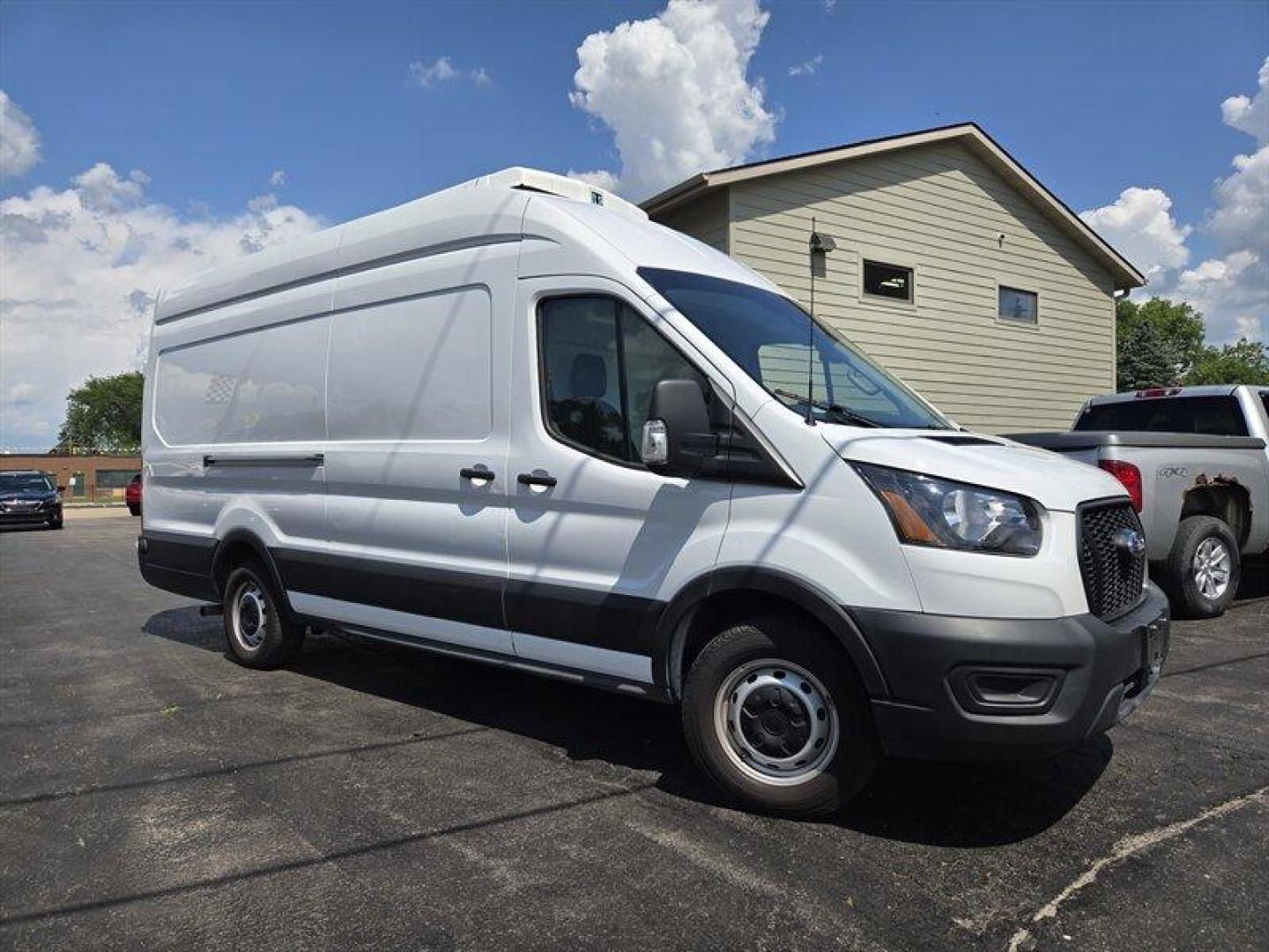 2023 Oxford White Ford Transit (1FTBW3X85PK) with an 3.5L Flex Fuel V6 275hp 260ft. lbs. engine, Automatic transmission, located at 25355 Eames Street, Channahon, IL, 60410, (815) 467-1807, 41.429108, -88.228432 - ** THERMO KING V-520 RT MAX REEFER UNIT. ** Presenting the 2023 Ford Transit 350, a reliable and efficient workhorse ready to tackle any task. Under the hood, you'll find a robust 3.5L Flex Fuel V6 engine, delivering 275hp and 260ft. lbs. of torque for a smooth and powerful driving experience. The e - Photo#0