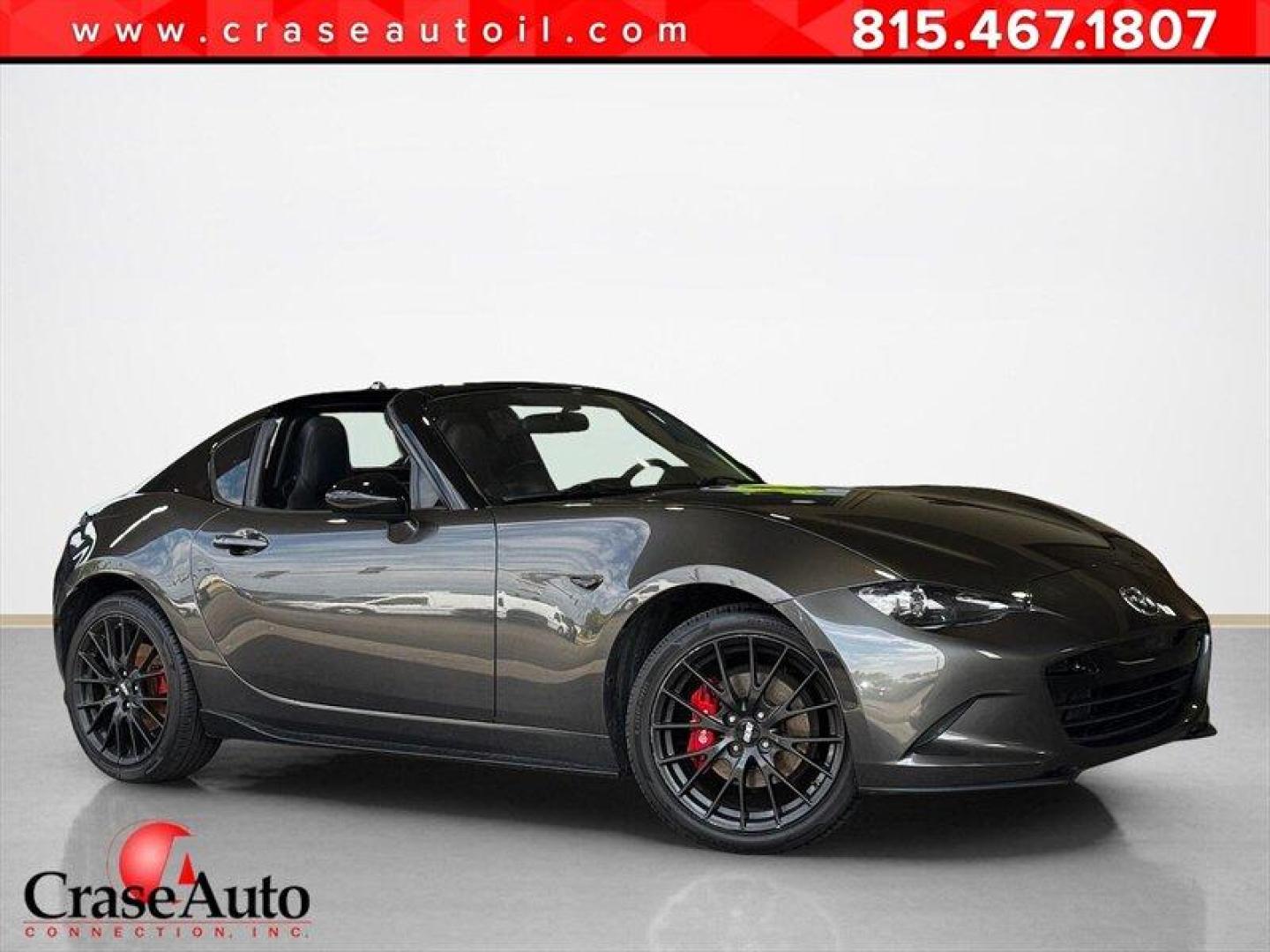 2018 Machine Gray Metallic Mazda MX-5 Miata RF Club (JM1NDAL77J0) with an SKYACTIV-G 2.0L I4 155hp 148ft. lbs. engine, 6 Speed Manual transmission, located at 25355 Eames Street, Channahon, IL, 60410, (815) 467-1807, 41.429108, -88.228432 - Unleash the power and thrill of the 2018 Mazda MX-5 Miata RF Club! This beast is equipped with a potent SKYACTIV-G 2.0L I4 engine that pumps out an impressive 155hp and 148ft. lbs. of torque, ensuring a heart-racing driving experience every time you hit the road. Straight from the factory, this mea - Photo#0