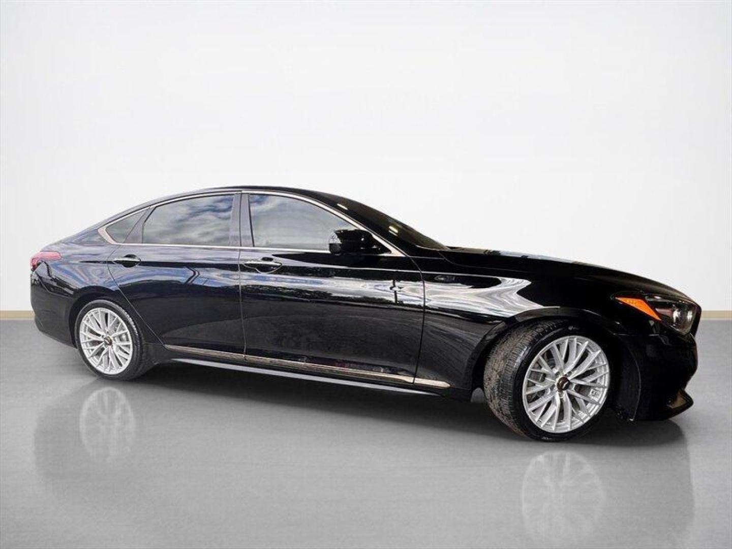 2018 Caspian Black Genesis G80 3.3T Sport (KMHGN4JB8JU) with an 3.3L Twin Turbo V6 365hp 376ft. lbs. engine, Automatic transmission, located at 25355 Eames Street, Channahon, IL, 60410, (815) 467-1807, 41.429108, -88.228432 - Unleash the power of the 2018 Genesis G80 3.3T Sport, a beast on wheels with a 3.3L Twin Turbo V6 engine roaring with 365hp and 376ft. lbs. of torque. Dominate the road in style with its sleek Caspian Black exterior and luxurious Black interior. This mean machine comes fully loaded with factory def - Photo#1