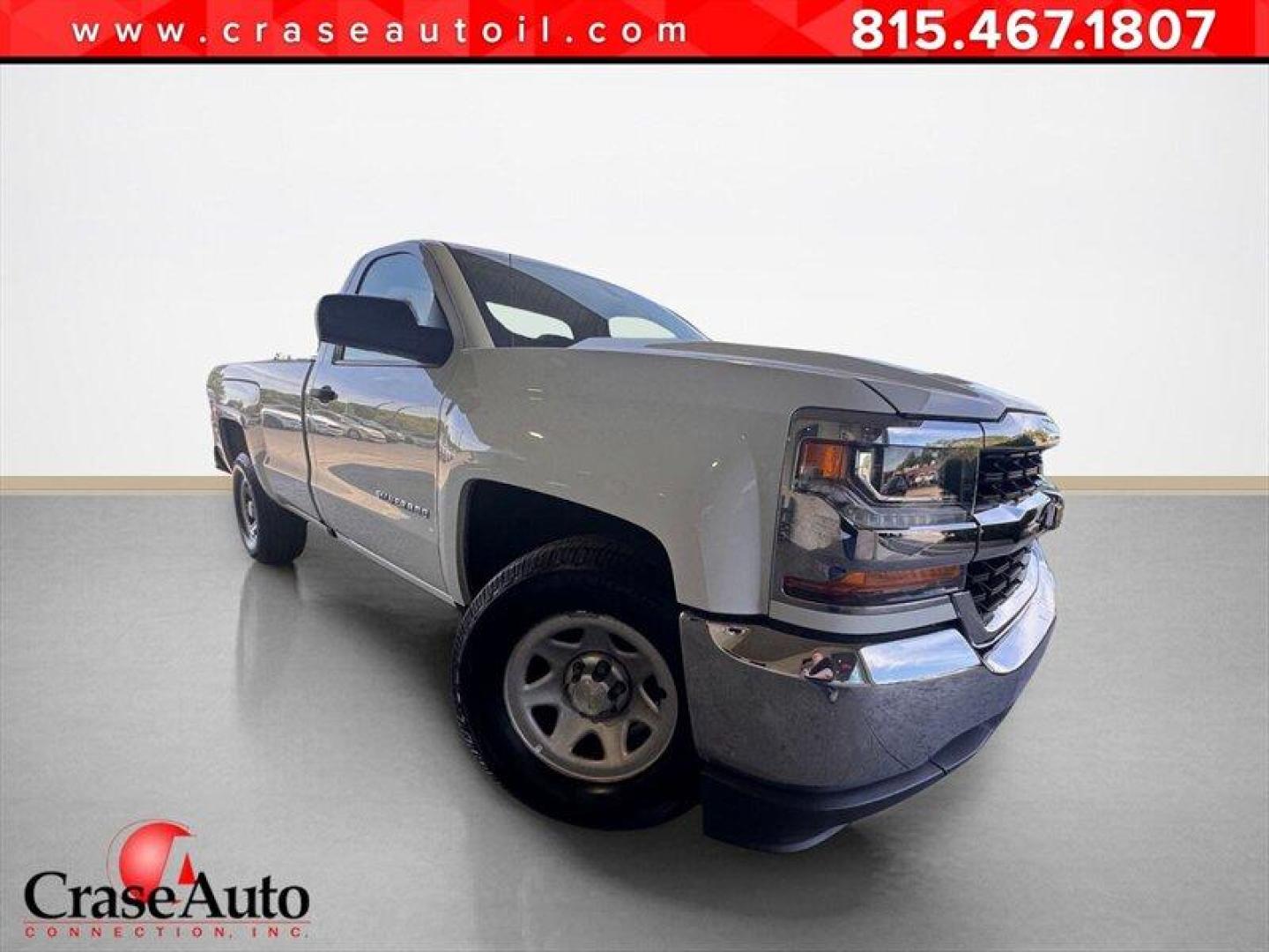 2018 Summit White Chevrolet Silverado 1500 WT (1GCNCNECXJZ) with an EcoTec3 5.3L V8 355hp 383ft. lbs. engine, Automatic transmission, located at 25355 Eames Street, Channahon, IL, 60410, (815) 467-1807, 41.429108, -88.228432 - Looking for a truck that's as tough as nails and ready to roll? Feast your eyes on the 2018 Chevrolet Silverado 1500 LS with its powerful EcoTec3 5.3L V8 engine, packing a punch with 355 horsepower and 383 ft. lbs. of torque. This bad boy has swagger and style to match its muscle. Step inside and y - Photo#0
