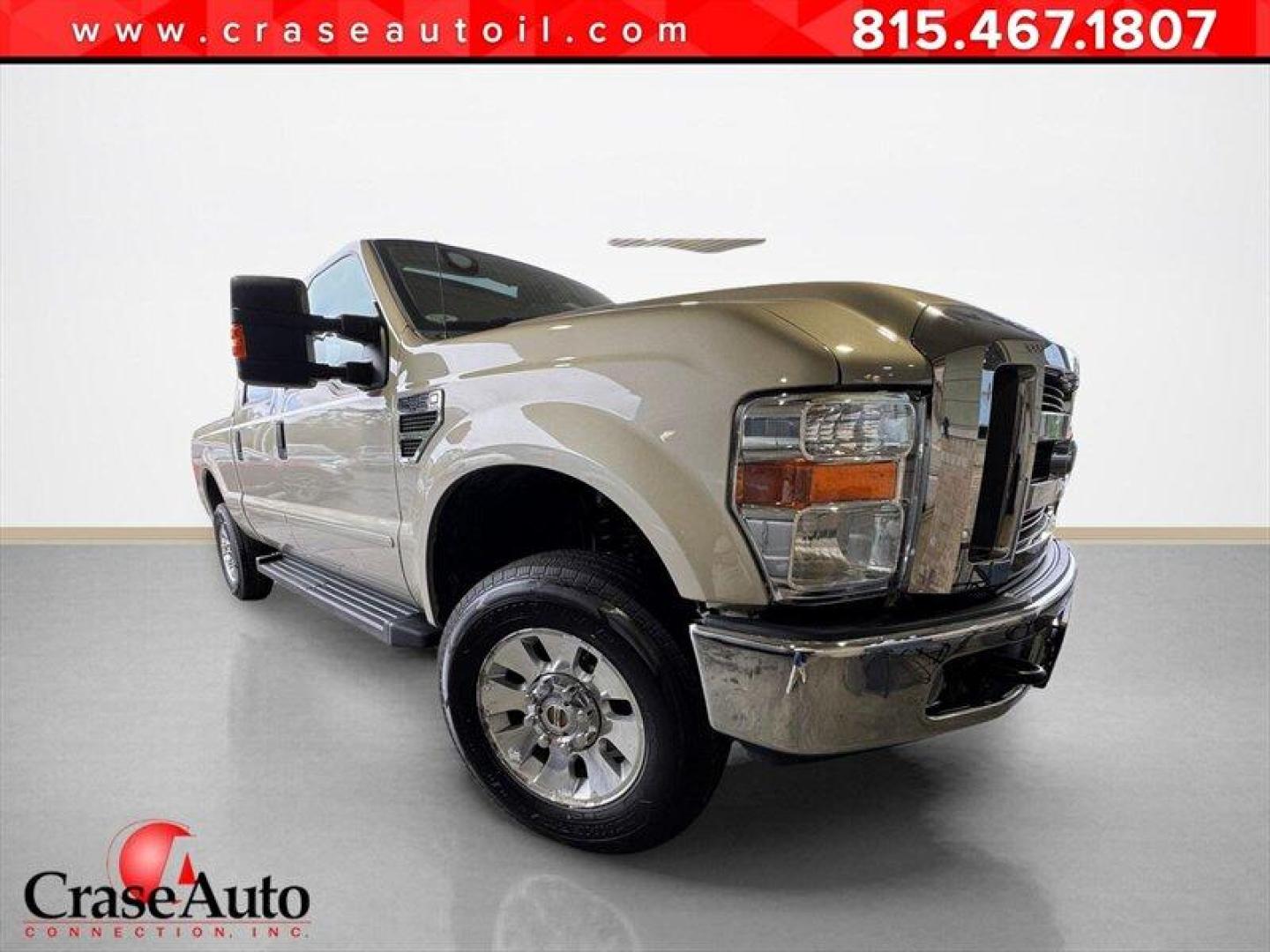 2008 Pueblo Gold Clearcoat Metallic Ford F-350 Lariat (1FTWW31Y38E) with an Triton 6.8L V10 362hp 457ft. lbs. engine, Automatic transmission, located at 25355 Eames Street, Channahon, IL, 60410, (815) 467-1807, 41.429108, -88.228432 - Behold the mighty 2008 Ford F-350 Super Duty Lariat Crew Cab, a beast of a truck with a heart of Triton 6.8L V10 power, belting out 362hp and 457ft. lbs. of torque! This bad boy comes dressed to impress in a stylish Pueblo Gold Clearcoat Metallic/Black exterior, ready to turn heads on the road. Ste - Photo#0