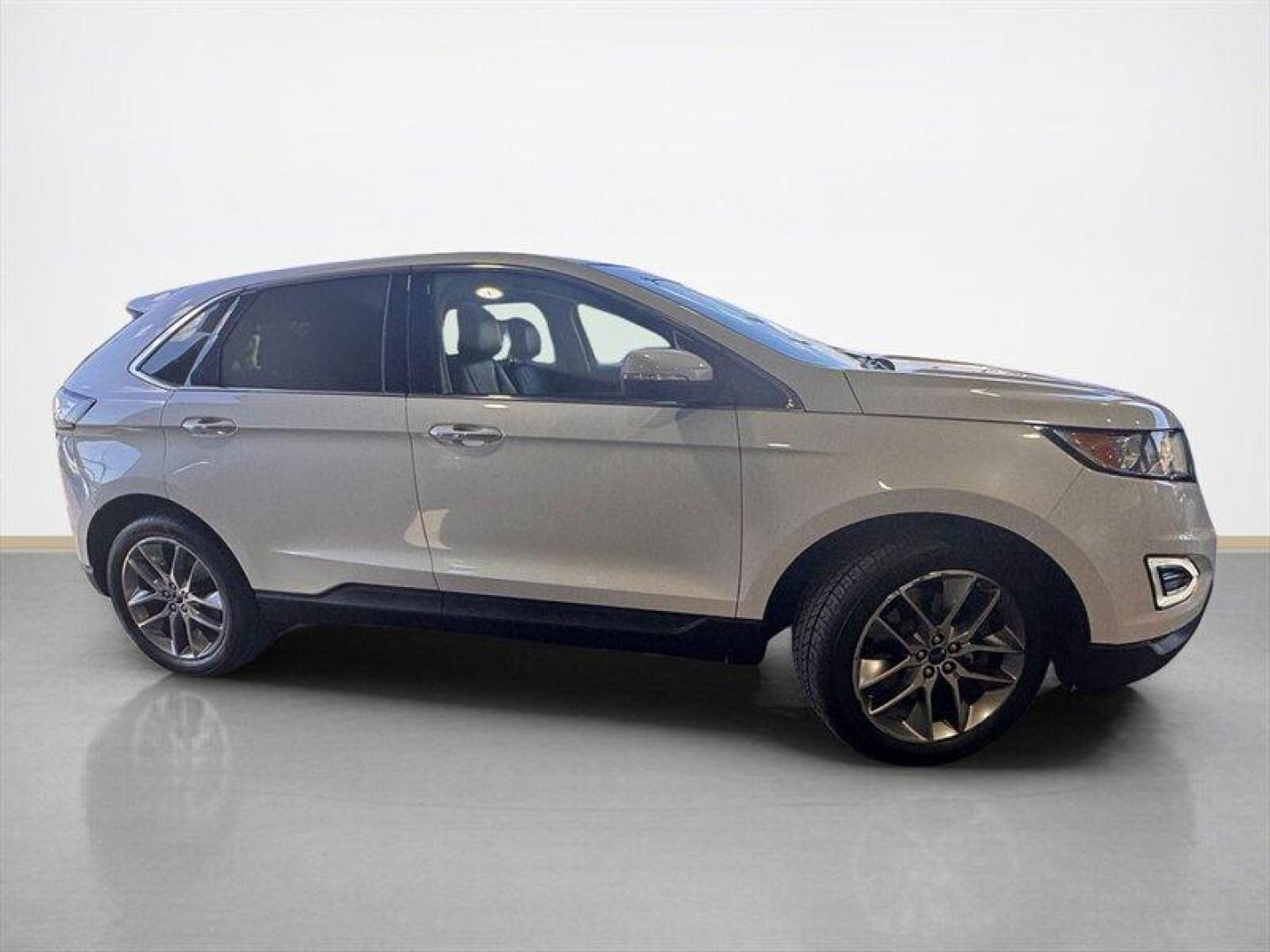 2015 White Platinum Metallic Tri-Coat Ford Edge Titanium (2FMTK4K8XFB) with an 3.5L V6 280hp 250ft. lbs. engine, Automatic transmission, located at 25355 Eames Street, Channahon, IL, 60410, (815) 467-1807, 41.429108, -88.228432 - Introducing the sophisticated 2015 Ford Edge Titanium, a remarkable SUV that seamlessly combines power and elegance. Equipped with a robust 3.5L V6 engine delivering 280hp and 250ft. lbs. of torque, this vehicle offers a dynamic driving experience. The factory default features of this Ford Edge Tit - Photo#1