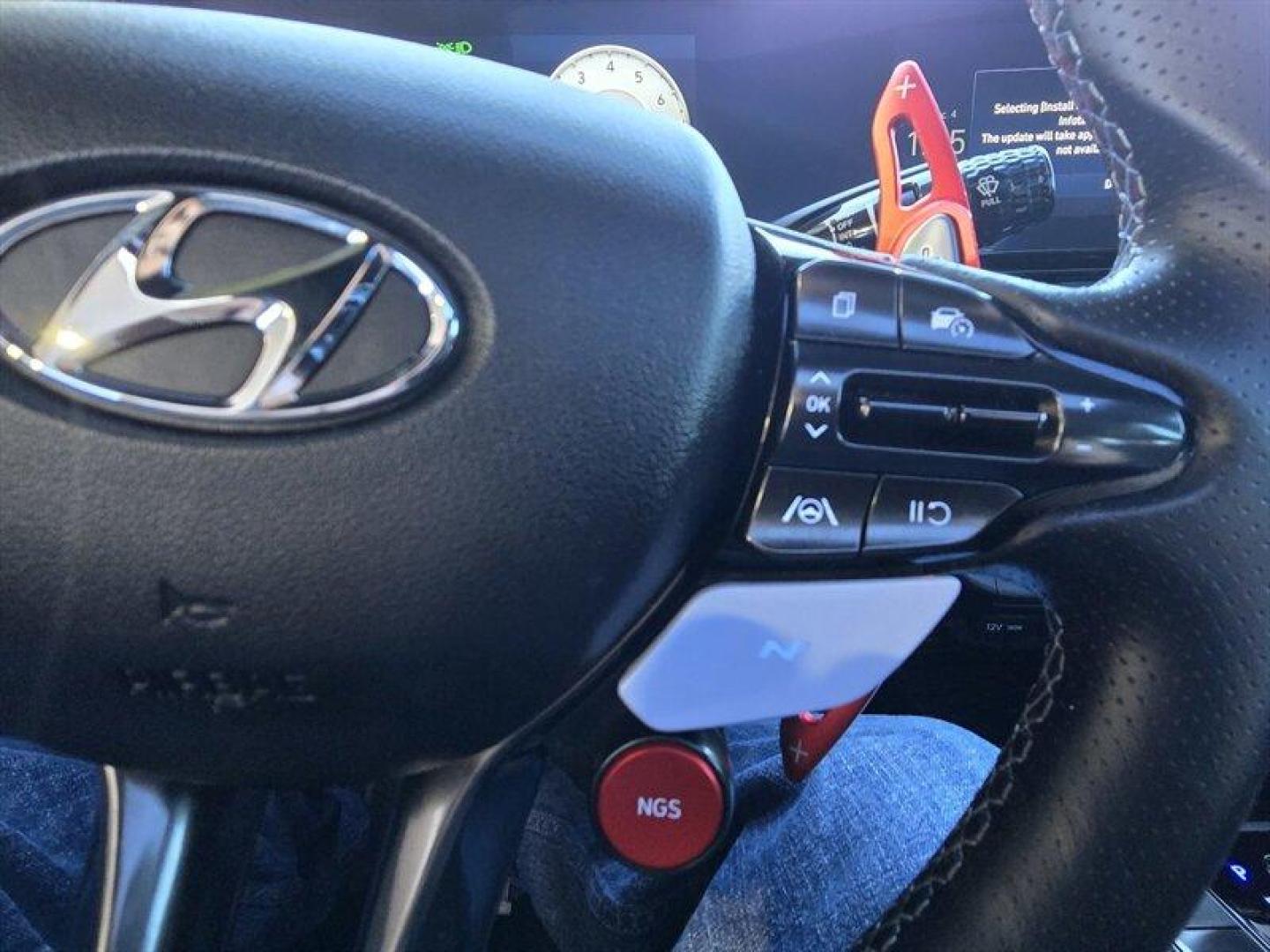 2023 Phantom Black Pearl Hyundai ELANTRA N (KMHLW4AK6PU) with an 2.0L Turbo I4 276hp 289ft. lbs. engine, 8 Speed Dual Clutch transmission, located at 25355 Eames Street, Channahon, IL, 60410, (815) 467-1807, 41.429108, -88.228432 - Introducing the 2023 Hyundai ELANTRA N the spicy little number thats ready to turn heads and leave a trail of envy in its wake! With its sleek Onyx Black exterior, this bad boy is not just a car; its a statement. Get ready to stand out in a crowd, because this ride doesnt do subtle. Under the hood - Photo#15