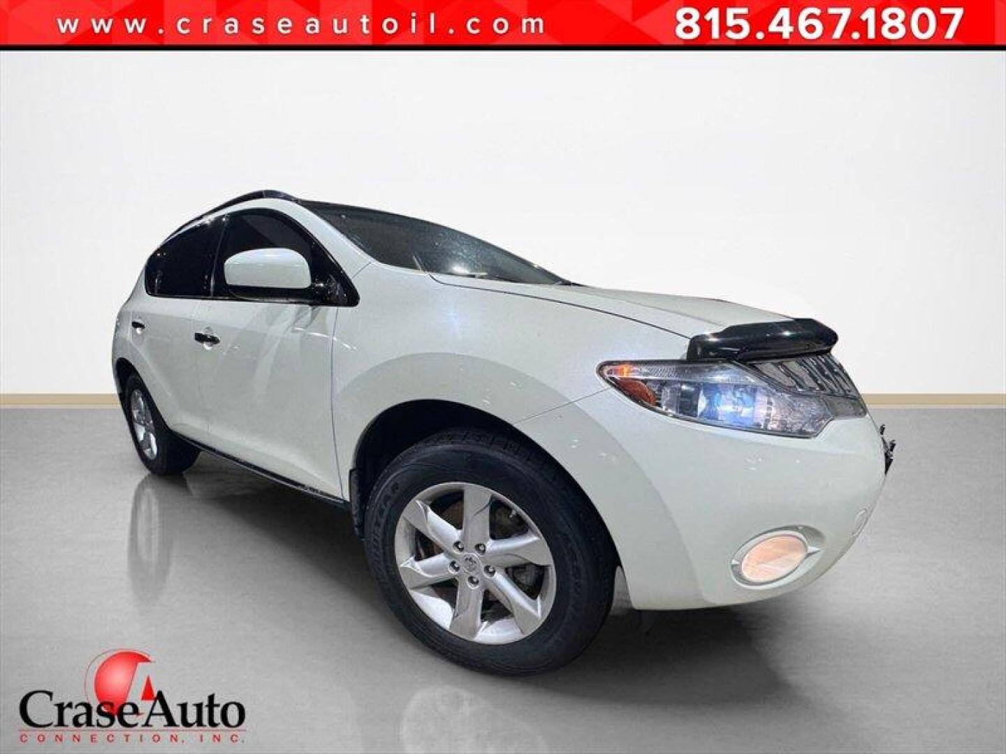 2009 Glacier Pearl Nissan Murano SL (JN8AZ18W29W) with an 3.5L V6 265hp 248ft. lbs. engine, Automatic transmission, located at 25355 Eames Street, Channahon, IL, 60410, (815) 467-1807, 41.429108, -88.228432 - This 2009 Nissan Murano SL is a local trade and comes loaded with options, including heated leather seats and a sunroof, offering comfort and style. Please note: this vehicle is being sold as-is, as shown, and we did not inspect it. It needs tires, brakes, suspension links, assuming some suspension - Photo#0