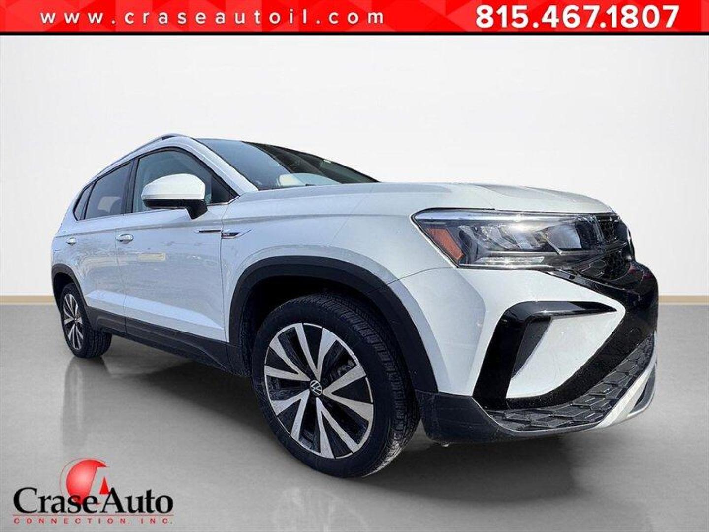 2023 Pure White Volkswagen Taos 1.5T SE (3VVEX7B24PM) with an 1.5L Turbo I4 158hp 184ft. lbs. engine, TipTronic transmission, located at 25355 Eames Street, Channahon, IL, 60410, (815) 467-1807, 41.429108, -88.228432 - This 2023 VW Taos SE is a one-owner, local trade with only 18,000 miles, offering the perfect mix of modern style, efficiency, and practicality. With such low miles, it still feels nearly new and has clearly been well cared for. The Taos SE delivers a comfortable, well-designed interior with the fe - Photo#0