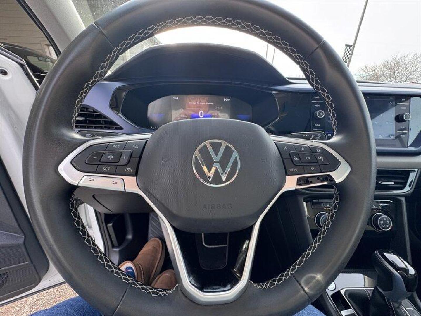 2023 Pure White Volkswagen Taos 1.5T SE (3VVEX7B24PM) with an 1.5L Turbo I4 158hp 184ft. lbs. engine, TipTronic transmission, located at 25355 Eames Street, Channahon, IL, 60410, (815) 467-1807, 41.429108, -88.228432 - This 2023 VW Taos SE is a one-owner, local trade with only 18,000 miles, offering the perfect mix of modern style, efficiency, and practicality. With such low miles, it still feels nearly new and has clearly been well cared for. The Taos SE delivers a comfortable, well-designed interior with the fe - Photo#23