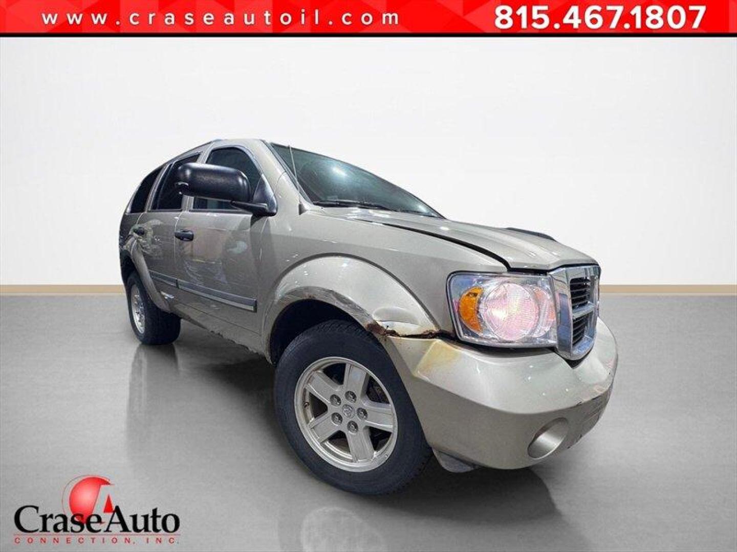 2008 Tan Dodge Durango SLT (1D8HB48N18F) with an Magnum 4.7L V8 303hp 330ft. lbs. engine, Automatic transmission, located at 25355 Eames Street, Channahon, IL, 60410, (815) 467-1807, 41.429108, -88.228432 - This 2008 Dodge Durango SLT 4x4 is a local trade that runs and drives and offers 7-passenger seating with the capability of 4x4 when you need it. Please note: the body is in rough shape, and this vehicle is being sold as-is, as shown. We are not inspecting it, and it is priced accordingly for someo - Photo#0