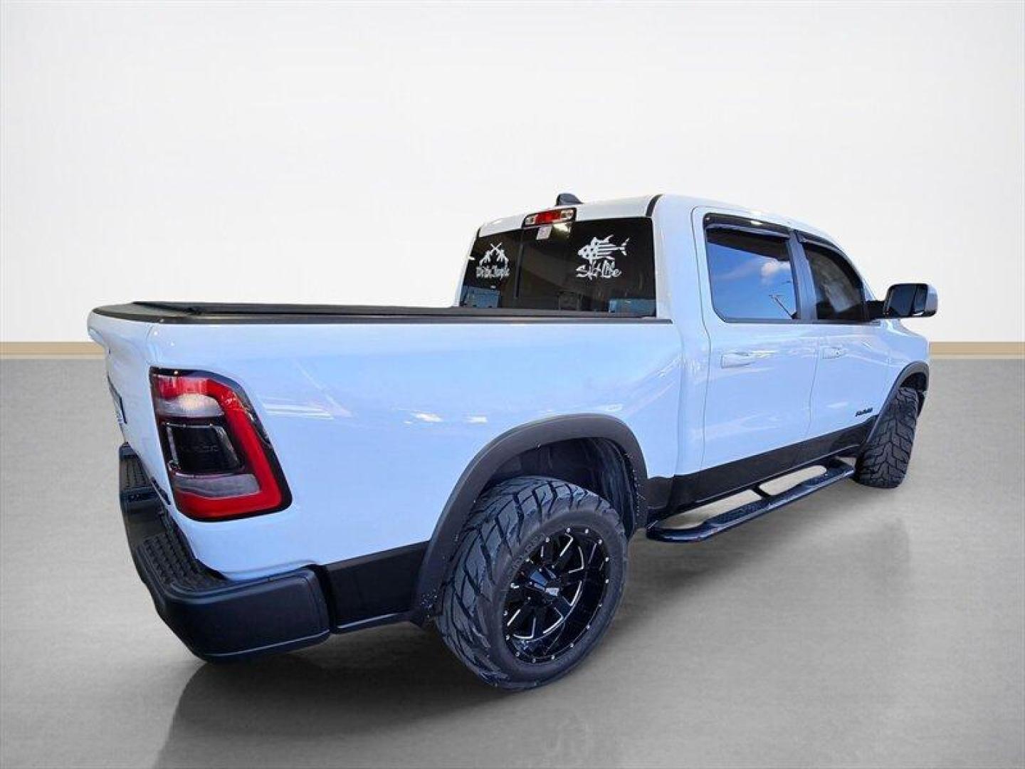 2019 Bright White Clear Coat/Diamond Black Crystal Pear RAM 1500 Rebel (1C6SRFLT0KN) with an HEMI 5.7L V8 395hp 410ft. lbs. engine, Automatic transmission, located at 25355 Eames Street, Channahon, IL, 60410, (815) 467-1807, 41.429108, -88.228432 - 2019 RAM 1500 Rebel Engine and performance This Rebel is powered by the factory HEMI 5.7L V8 producing 395 hp and 410 lb-ft of torque, paired with an 8-speed automatic transmission. It is factory-equipped for off-road use with four-wheel drive and Rebel-specific suspension tuning that includes monot - Photo#3