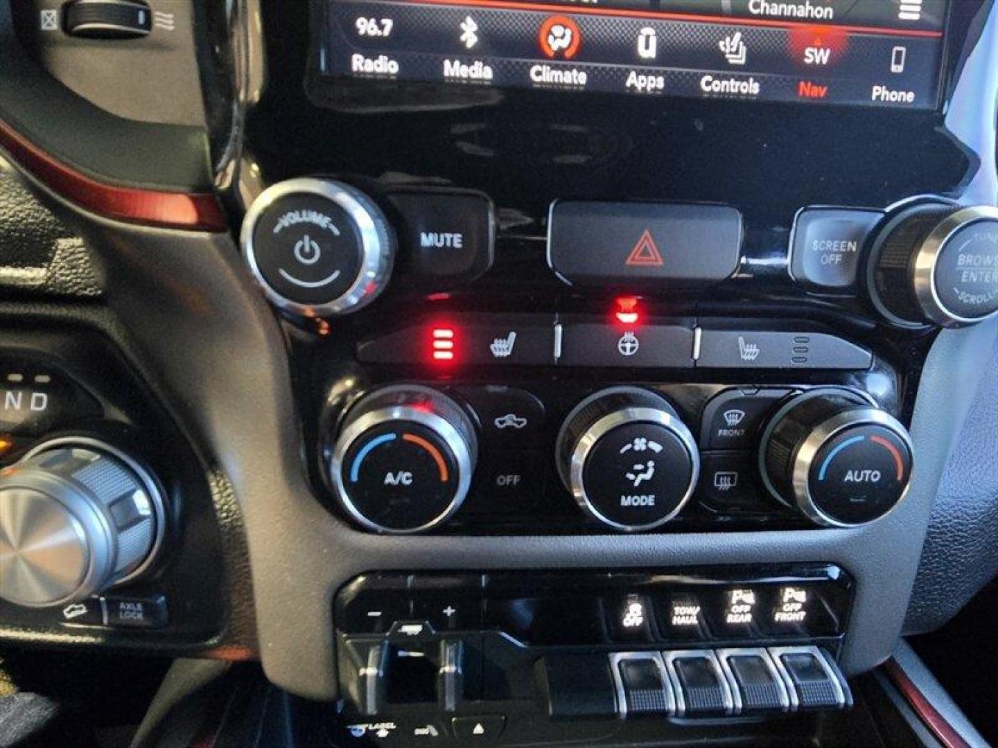 2019 Bright White Clear Coat/Diamond Black Crystal Pear RAM 1500 Rebel (1C6SRFLT0KN) with an HEMI 5.7L V8 395hp 410ft. lbs. engine, Automatic transmission, located at 25355 Eames Street, Channahon, IL, 60410, (815) 467-1807, 41.429108, -88.228432 - 2019 RAM 1500 Rebel Engine and performance This Rebel is powered by the factory HEMI 5.7L V8 producing 395 hp and 410 lb-ft of torque, paired with an 8-speed automatic transmission. It is factory-equipped for off-road use with four-wheel drive and Rebel-specific suspension tuning that includes monot - Photo#23