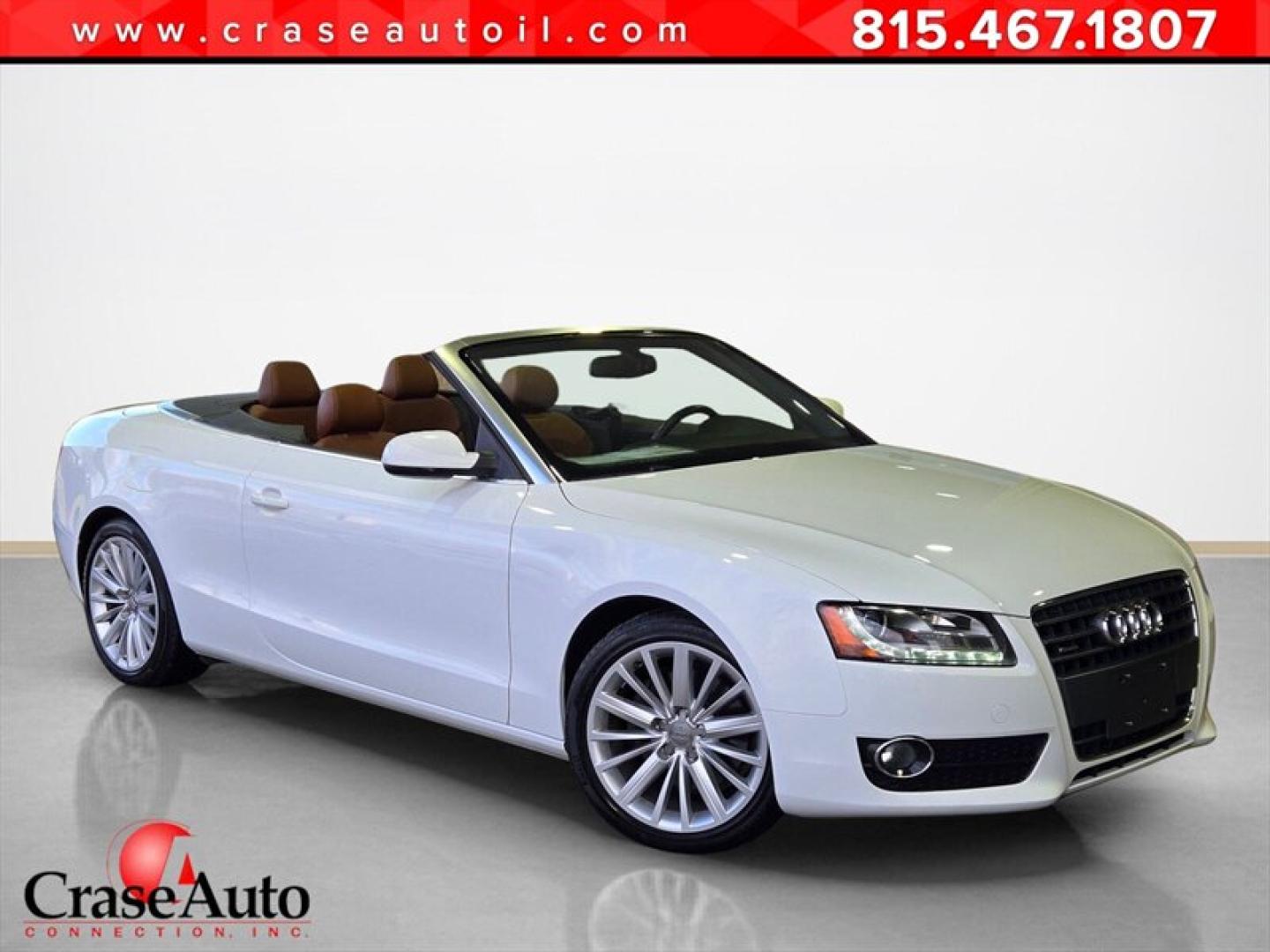2012 Ibis White Audi A5 2.0T Premium quattro (WAULFAFH5CN) with an 2.0L Turbo I4 211hp 258ft. lbs. engine, TipTronic transmission, located at 25355 Eames Street, Channahon, IL, 60410, (815) 467-1807, 41.429108, -88.228432 - 2012 Audi A5 2.0T quattro Premium Plus Ibis White exterior with Cinnamon Brown interior. This A5 is powered by Audis 2.0L turbocharged inline-4 producing 211 hp and 258 lb-ft of torque, routed through Audis quattro all-wheel-drive system. The vehicle shows excellent low mileage (under 61,000 miles- Photo#0