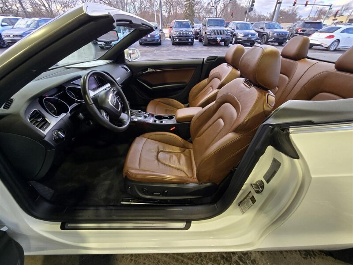 2012 Ibis White Audi A5 2.0T Premium quattro (WAULFAFH5CN) with an 2.0L Turbo I4 211hp 258ft. lbs. engine, TipTronic transmission, located at 25355 Eames Street, Channahon, IL, 60410, (815) 467-1807, 41.429108, -88.228432 - 2012 Audi A5 2.0T quattro Premium Plus Ibis White exterior with Cinnamon Brown interior. This A5 is powered by Audis 2.0L turbocharged inline-4 producing 211 hp and 258 lb-ft of torque, routed through Audis quattro all-wheel-drive system. The vehicle shows excellent low mileage (under 61,000 miles- Photo#9