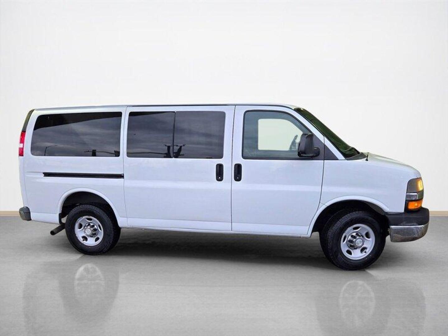 2011 Summit White Chevrolet Express LT Passenger (1GAZGYFG4B1) with an 6.0L Flex Fuel V8 323hp 373ft. lbs. engine, Automatic transmission, located at 25355 Eames Street, Channahon, IL, 60410, (815) 467-1807, 41.429108, -88.228432 - 2011 Chevrolet Express LT 3500 ** 8 PASSENGER WITH A POWER DRIVERS SEAT AND SLIDING SIDE DOOR** Summit White exterior, Medium Pewter interior. Powered by a 6.0L FlexFuel V8 (323 hp / 373 lb-ft) and built on a heavy-duty Express 3500 chassis with rear-wheel drive, this van delivers dependable low-r - Photo#1