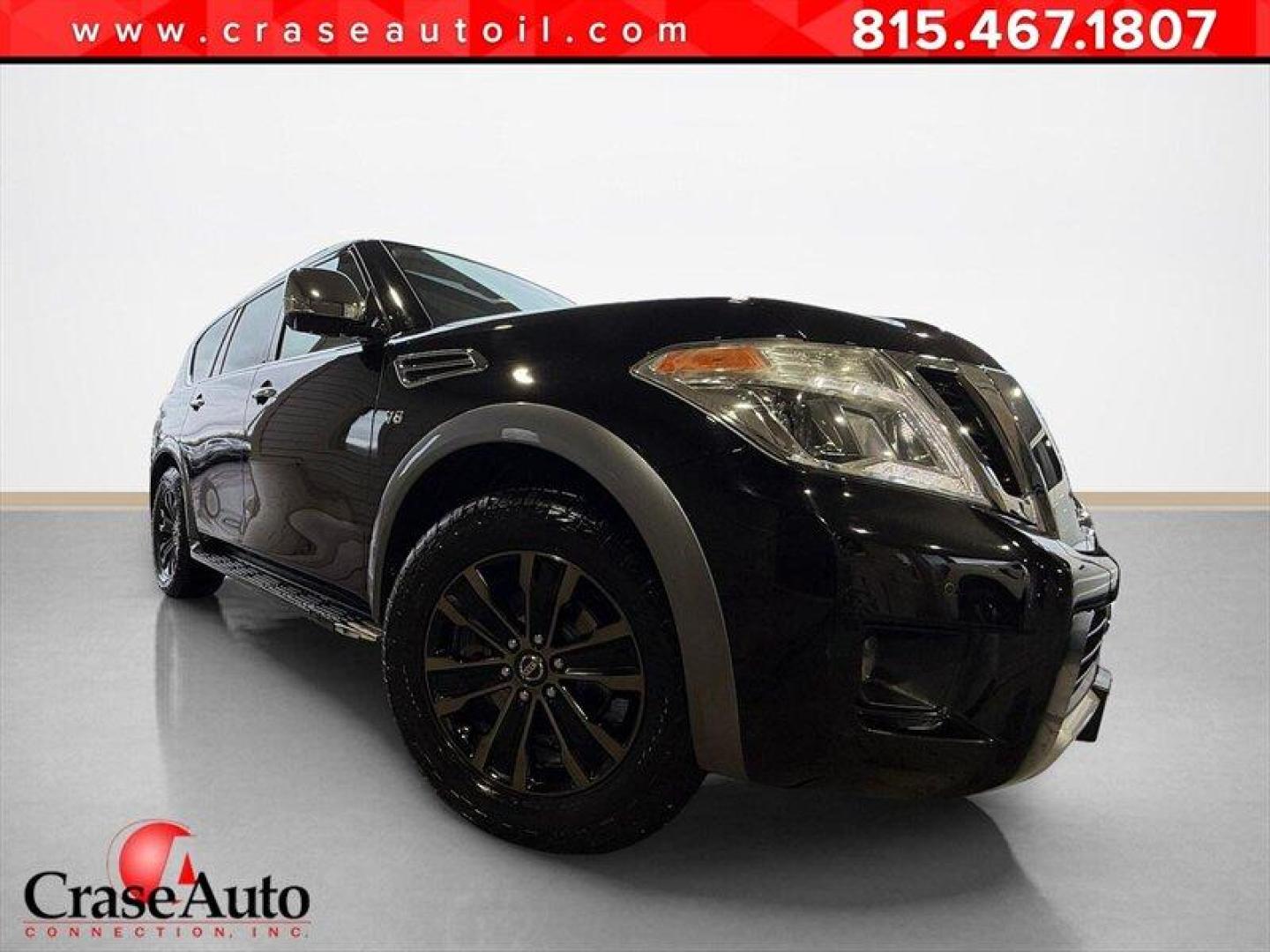 2018 Super Black Nissan Armada Platinum (JN8AY2NC6J9) with an 5.6L V8 390hp 394ft. lbs. engine, Automatic transmission, located at 25355 Eames Street, Channahon, IL, 60410, (815) 467-1807, 41.429108, -88.228432 - Meet the 2018 Nissan Armada Platinum a full-size, family-ready SUV with the heart of a truck and the refinement of a luxury ride. Under the hood sits the factory 5.6L V8 that produces 390 hp and 394 lb-ft of torque, delivering confident acceleration and a strong towing capability (factory-rated for - Photo#0